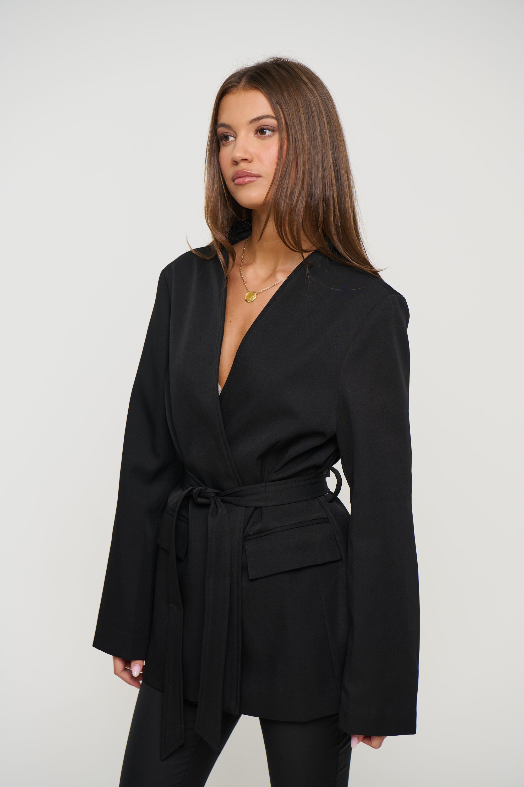 Alysha Collarless Blazer Black