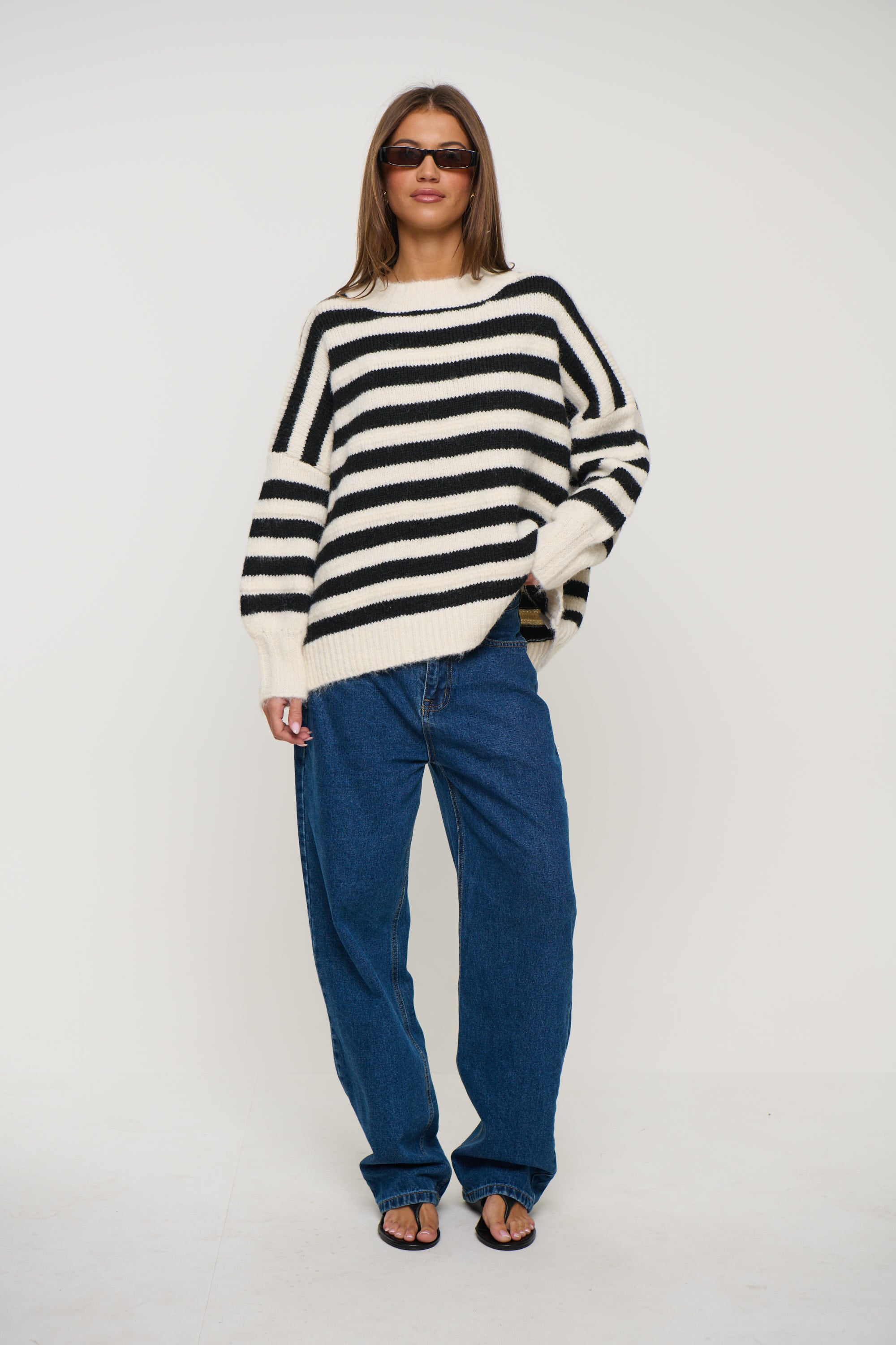 Sunday Relaxed Knit Black/White