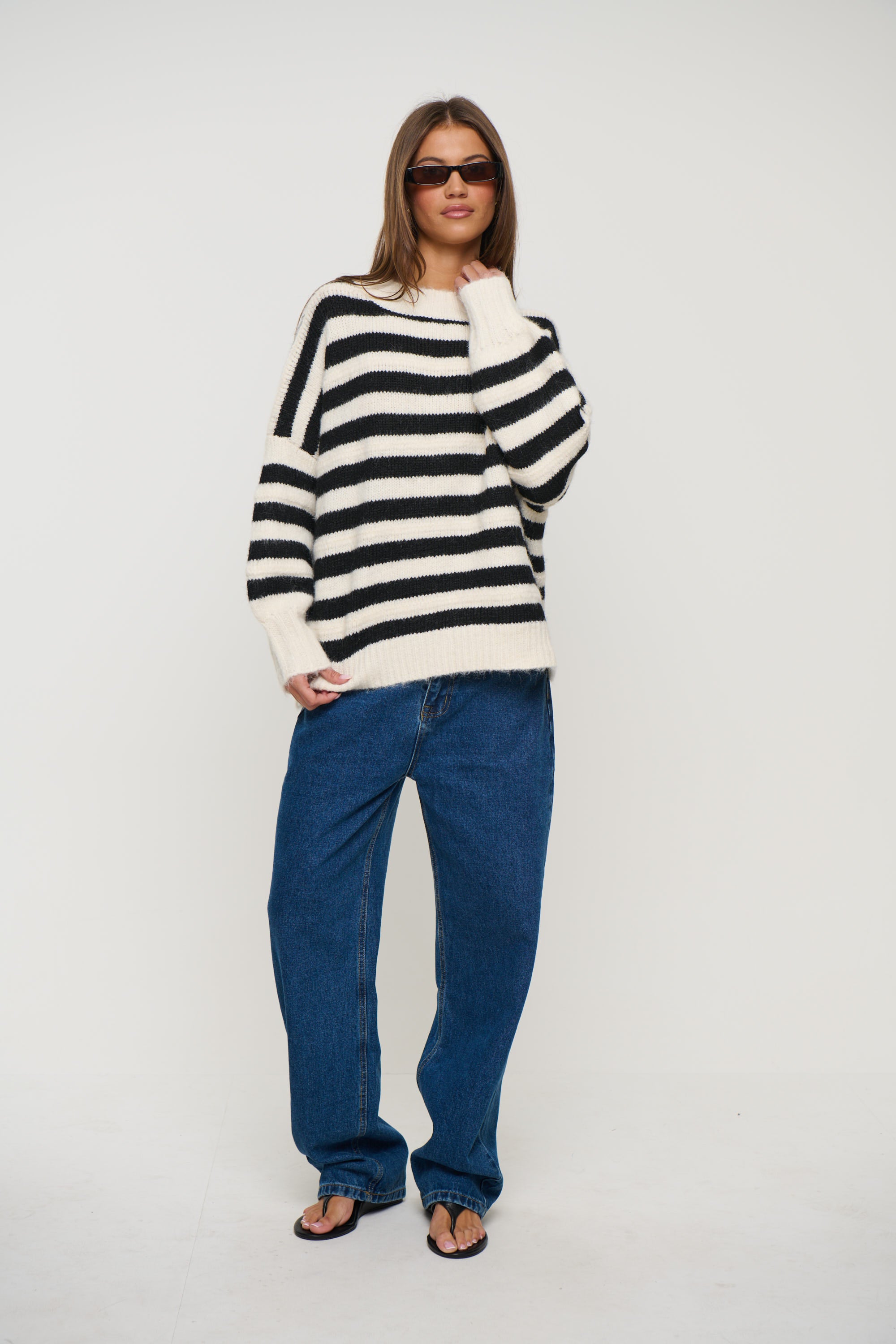 Sunday Relaxed Knit Black/White