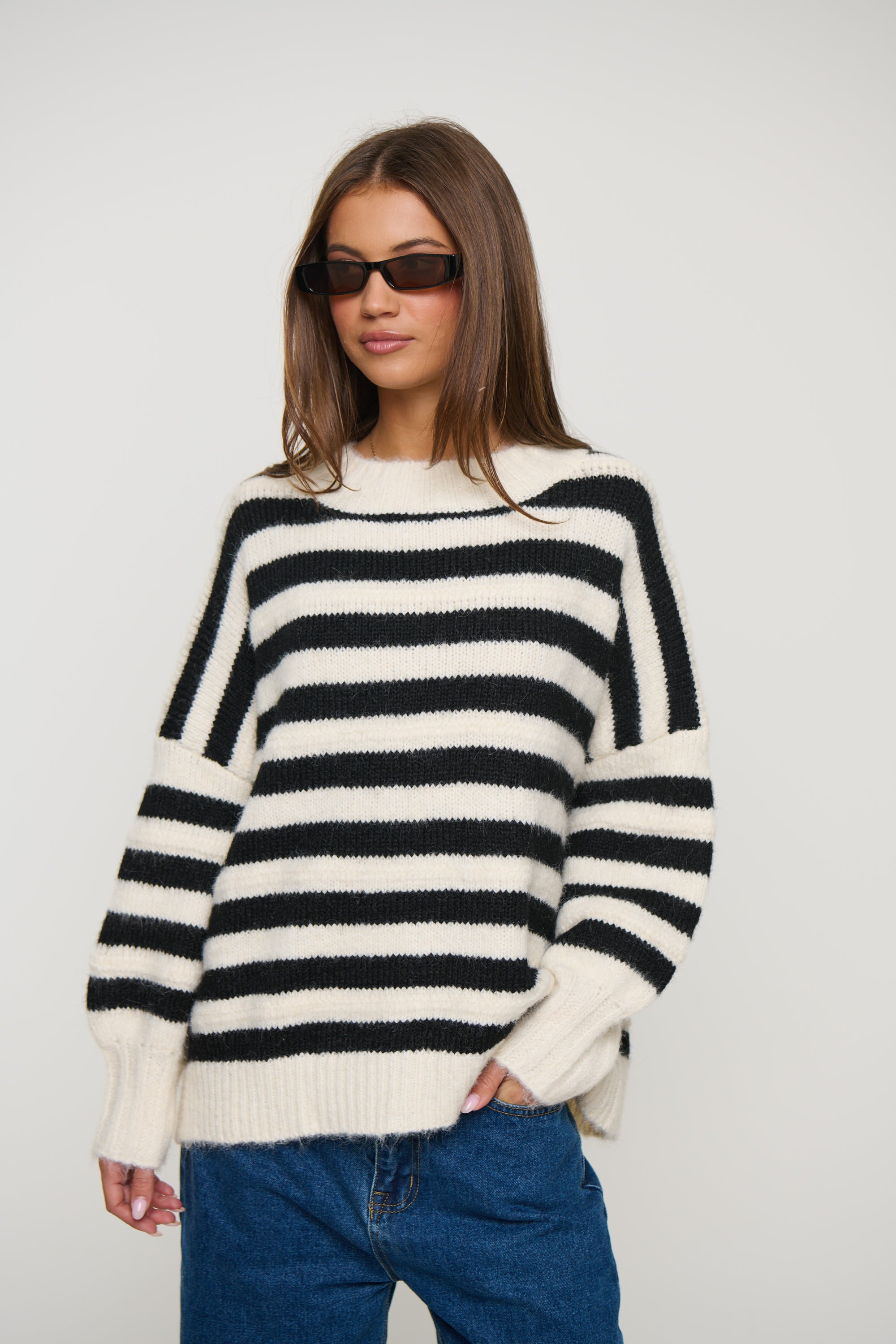 Sunday Relaxed Knit Black/White