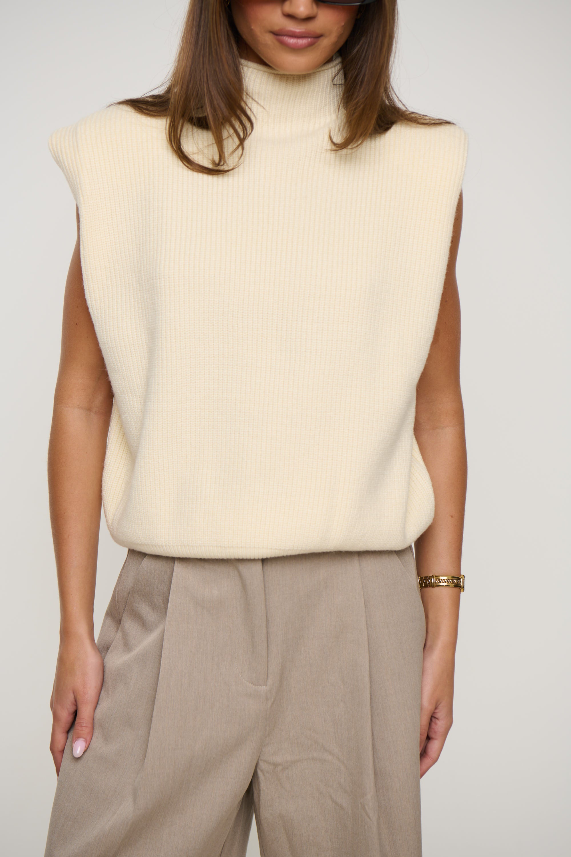 Drew Sleeveless Knit Cream
