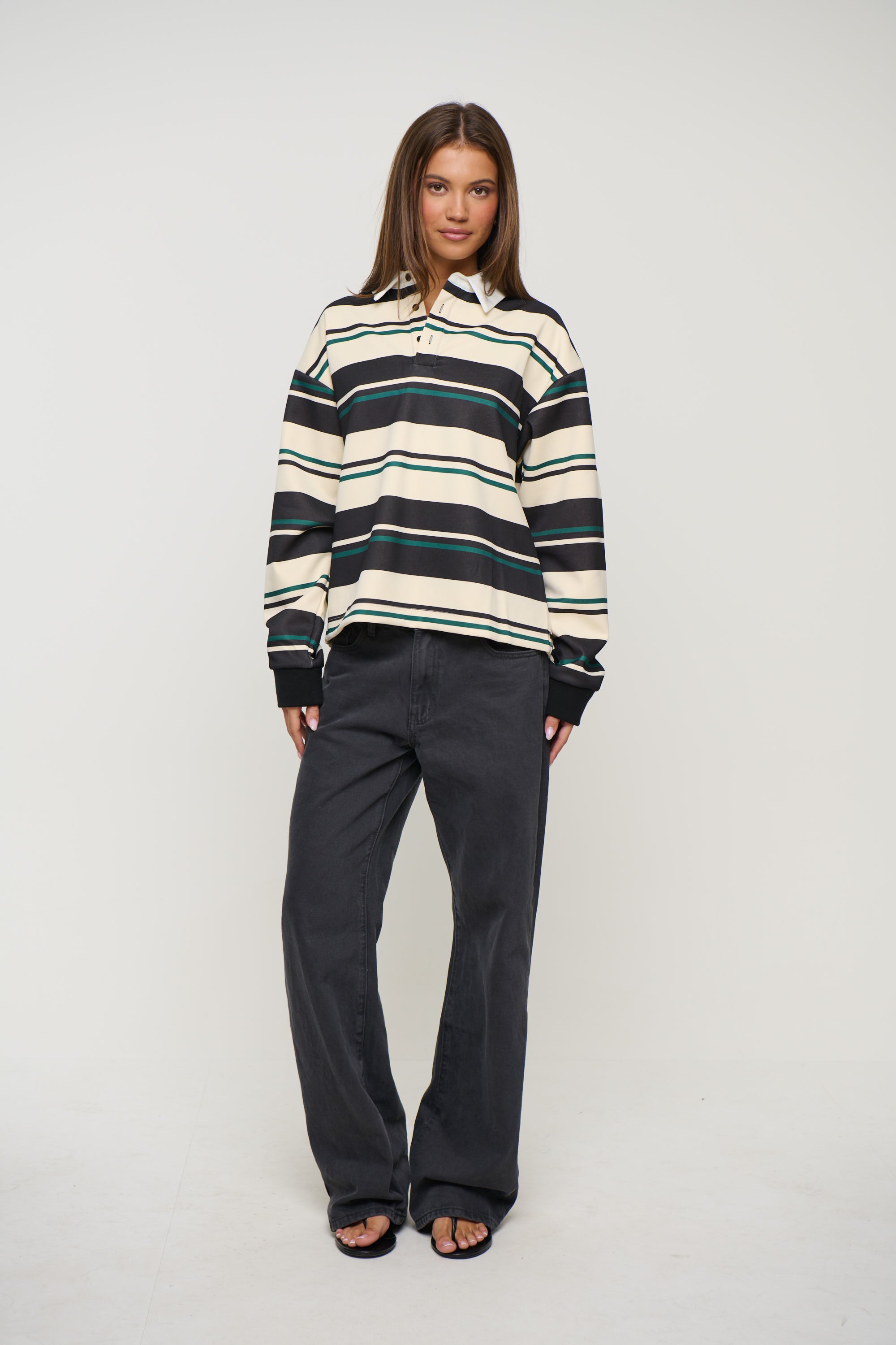 Preppy Jersey Forest Stripe