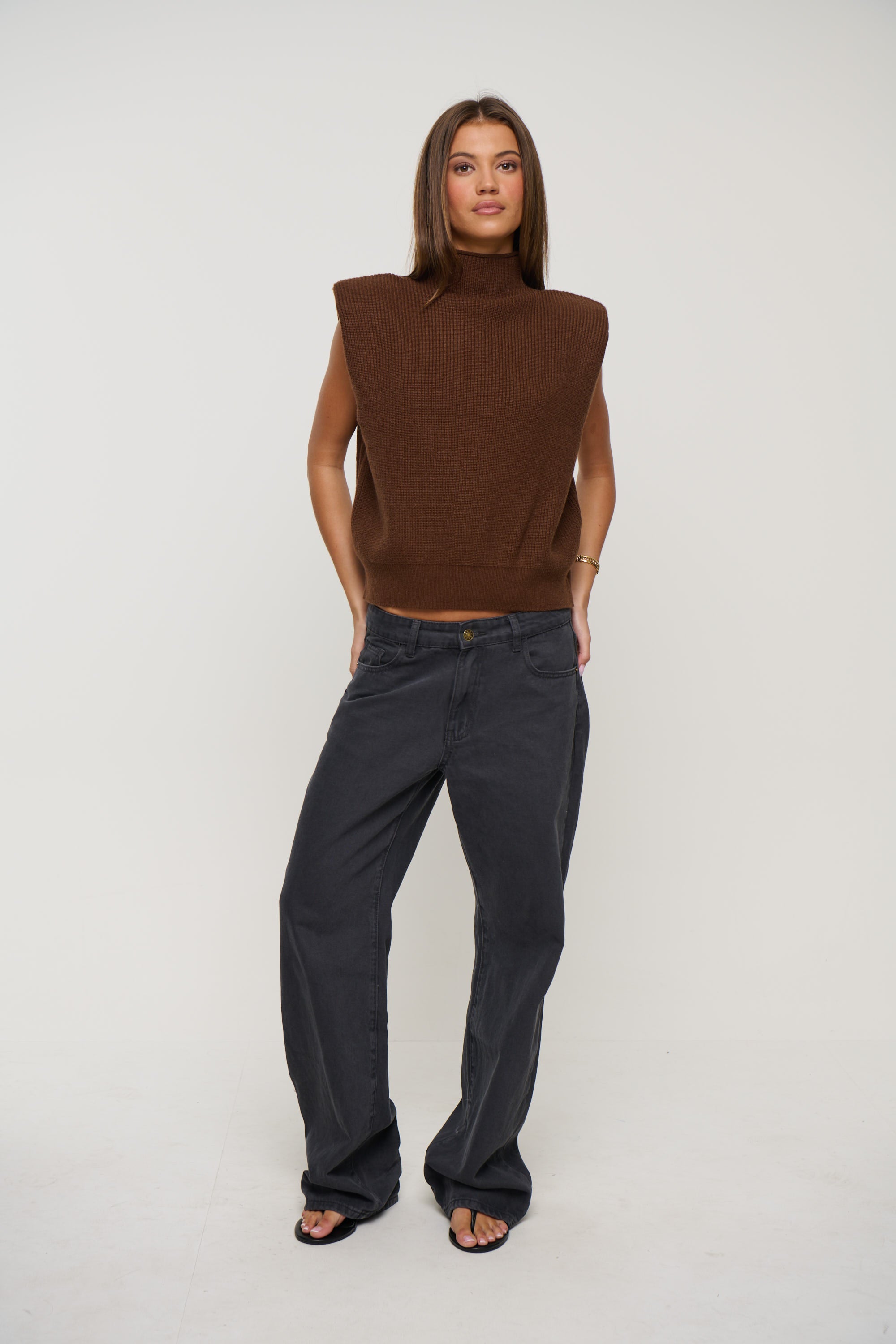 Drew Sleeveless Knit Chocolate