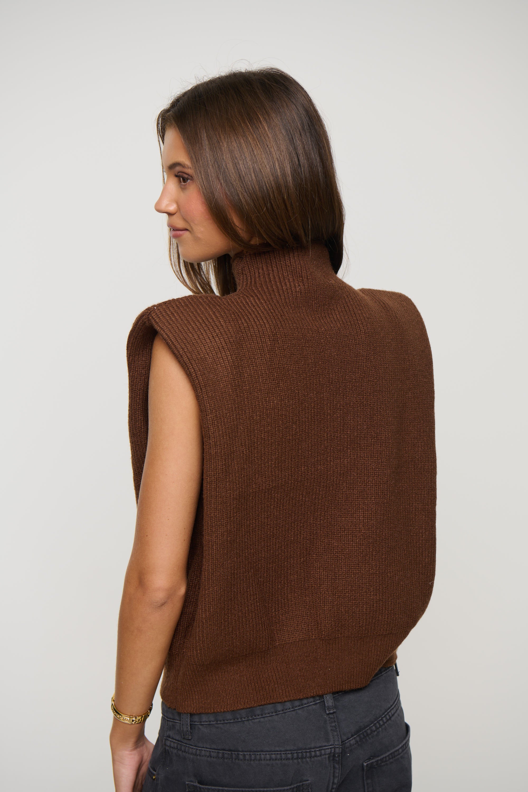Drew Sleeveless Knit Chocolate