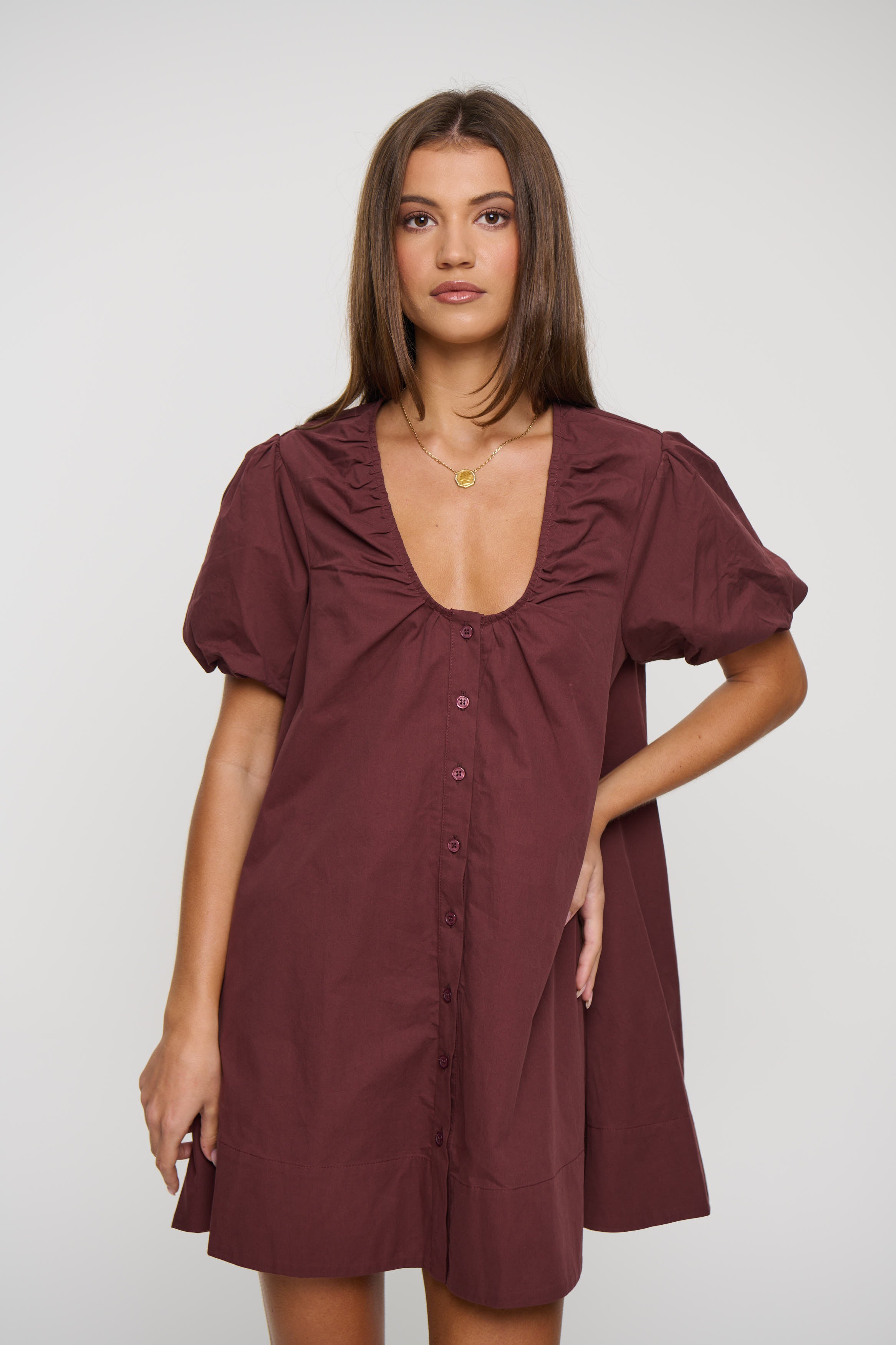 Oaks Mini Dress Chocolate