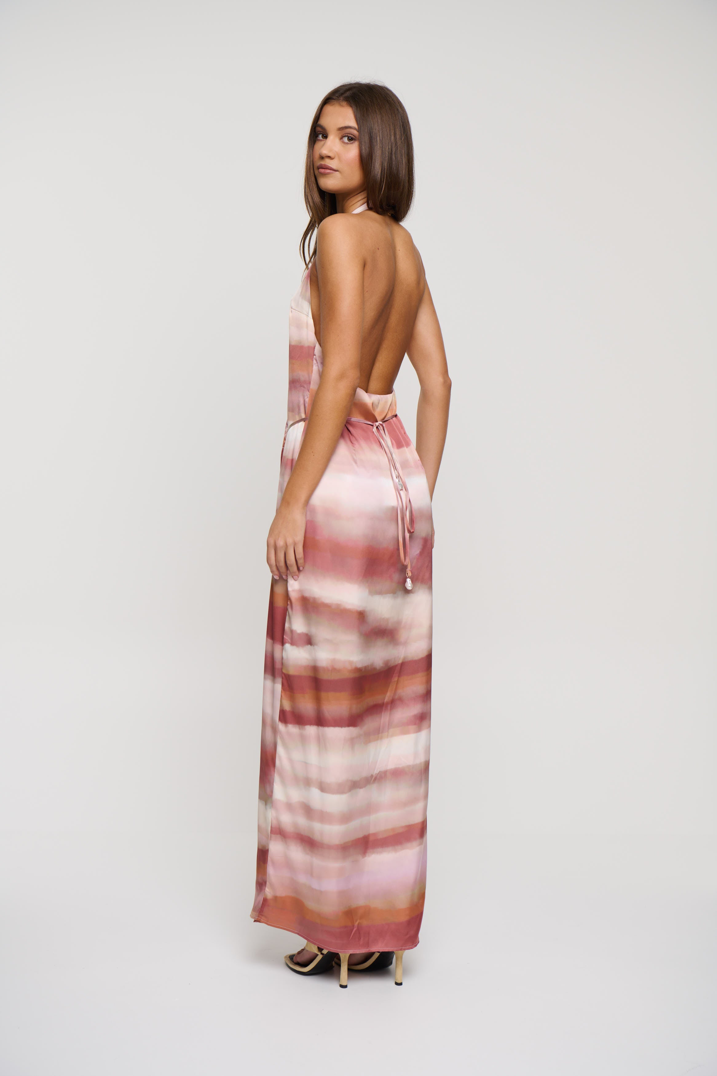Atlanna Wrap Maxi Dress Shell Print