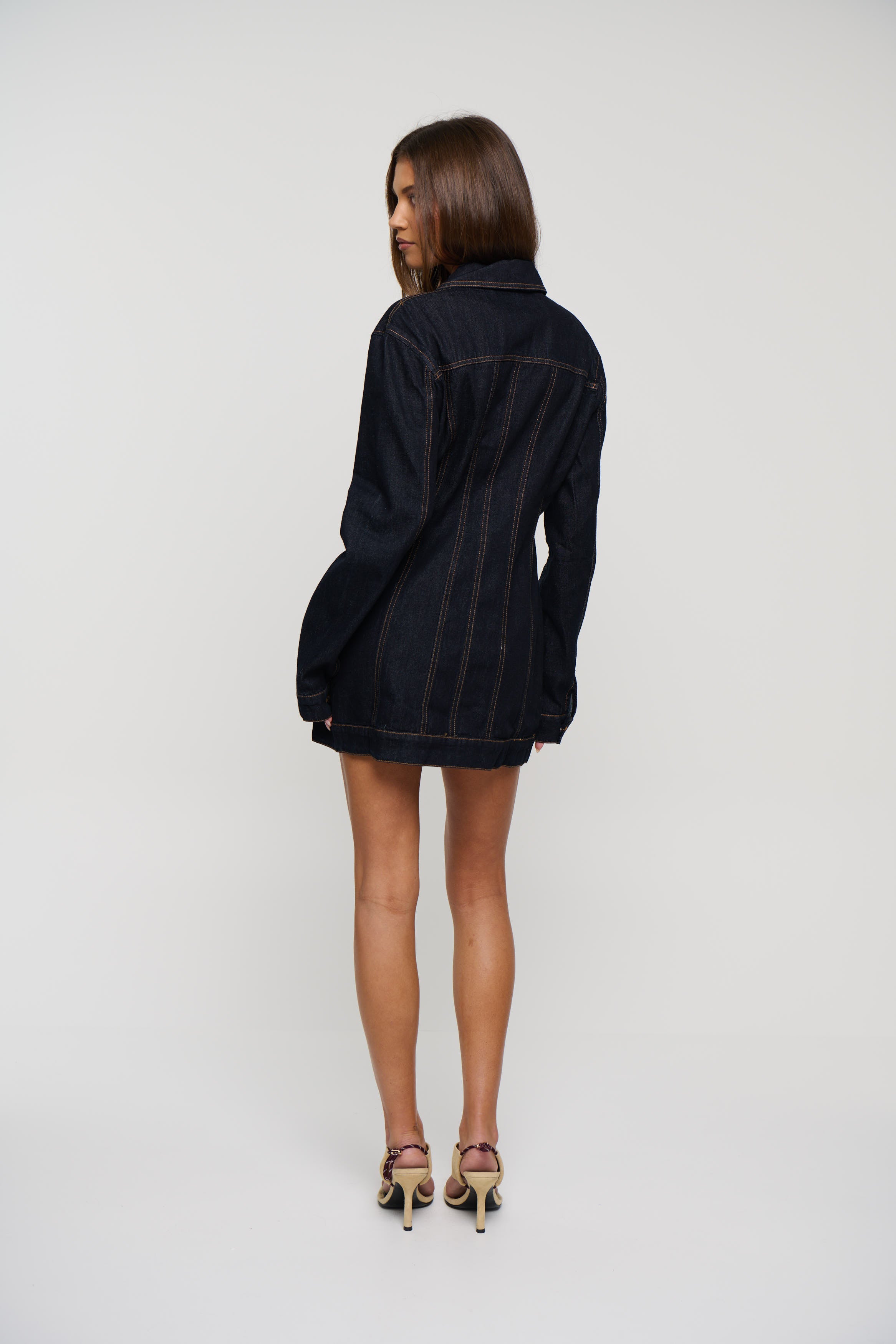 Rider Denim Mini Dress Dark Denim
