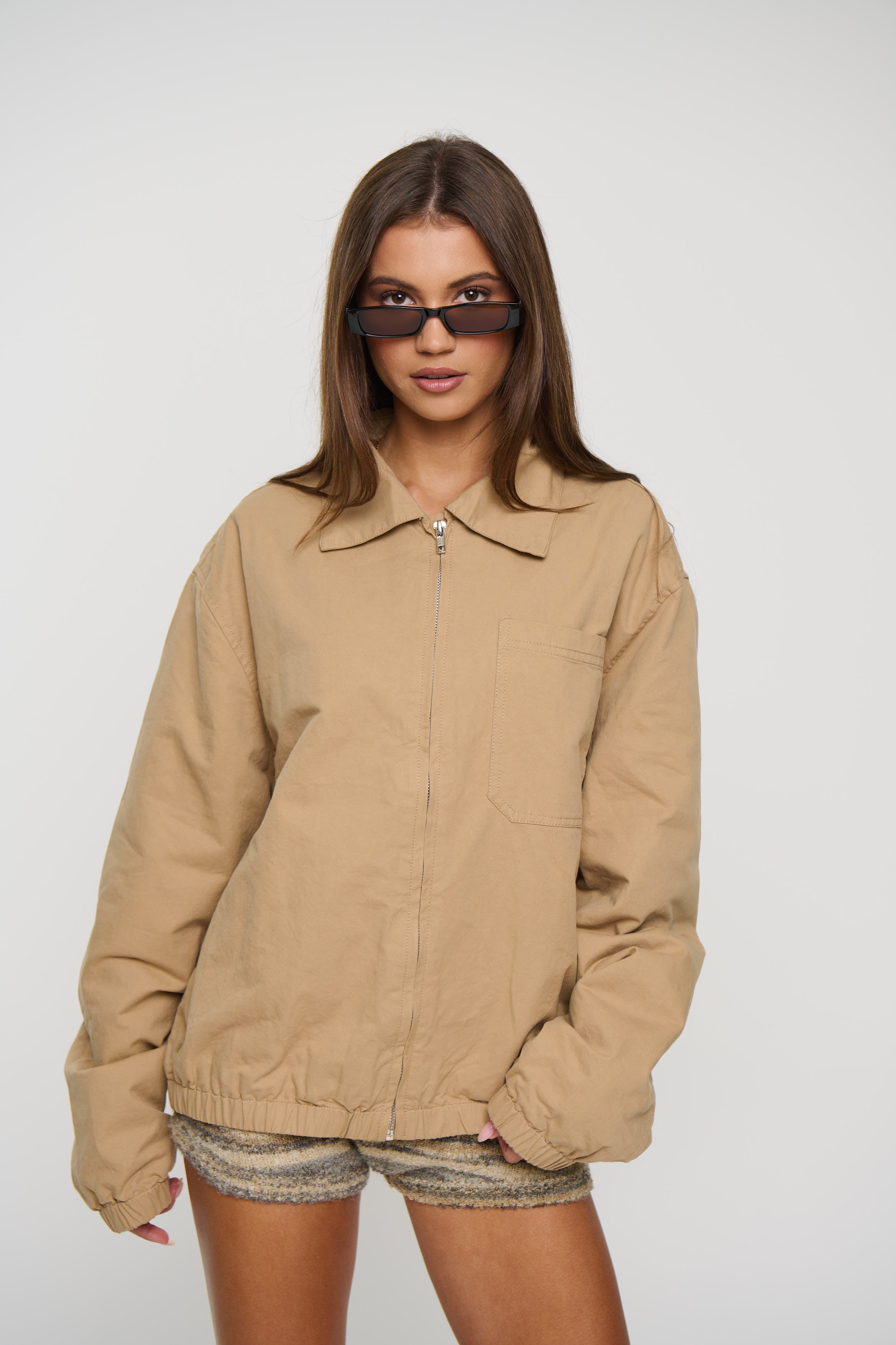 Unisex Charlie Soft Cotton Bomber Sand