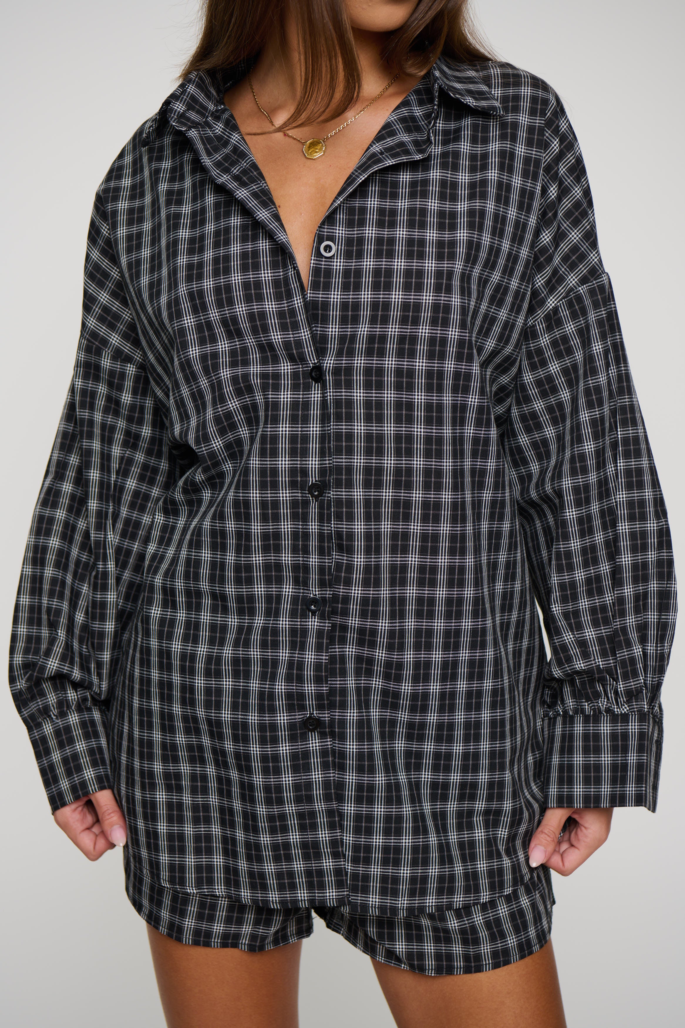 Rocky Shirt Set Black Plaid