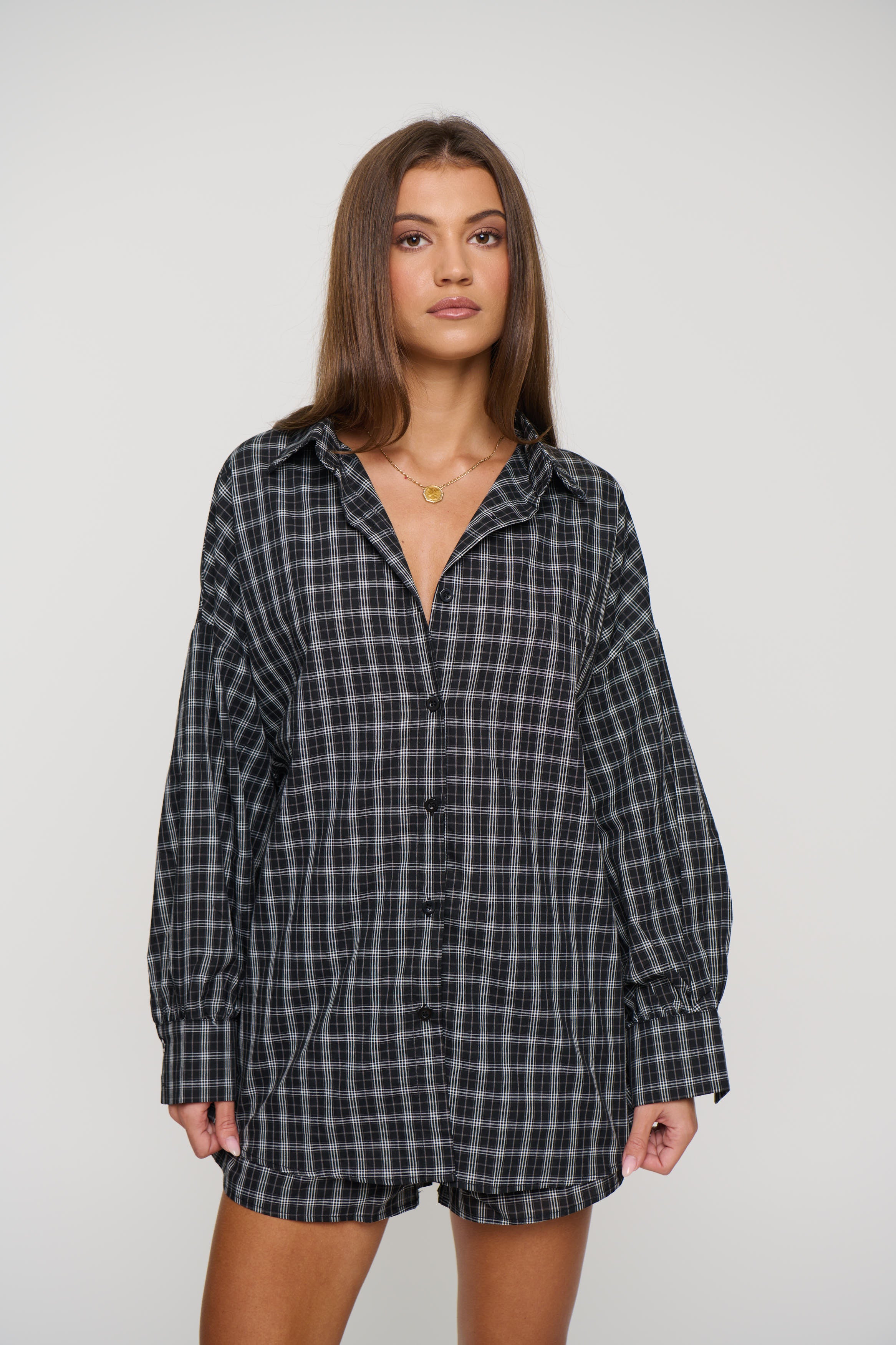 Rocky Shirt Set Black Plaid