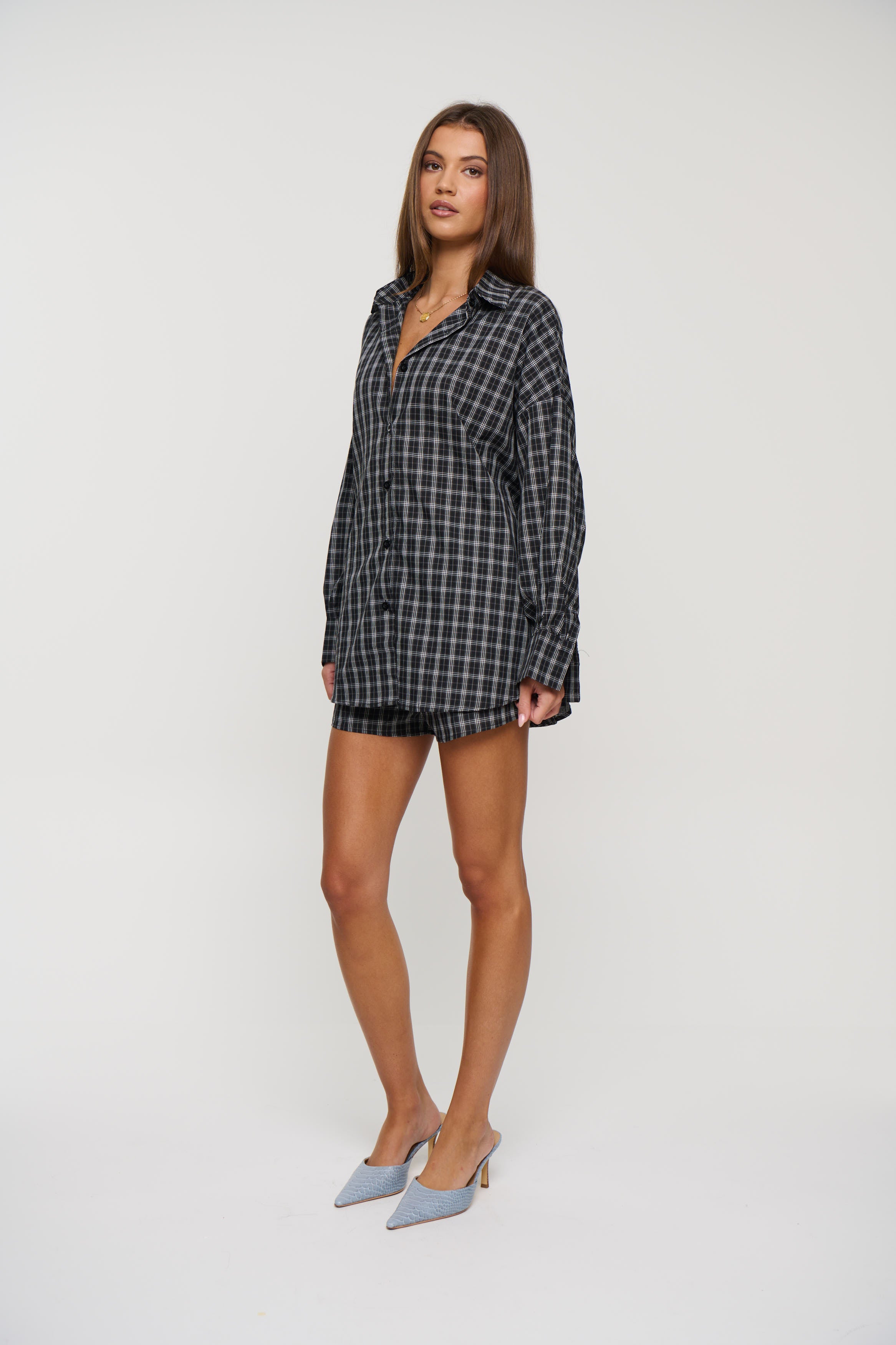 Rocky Shirt Set Black Plaid