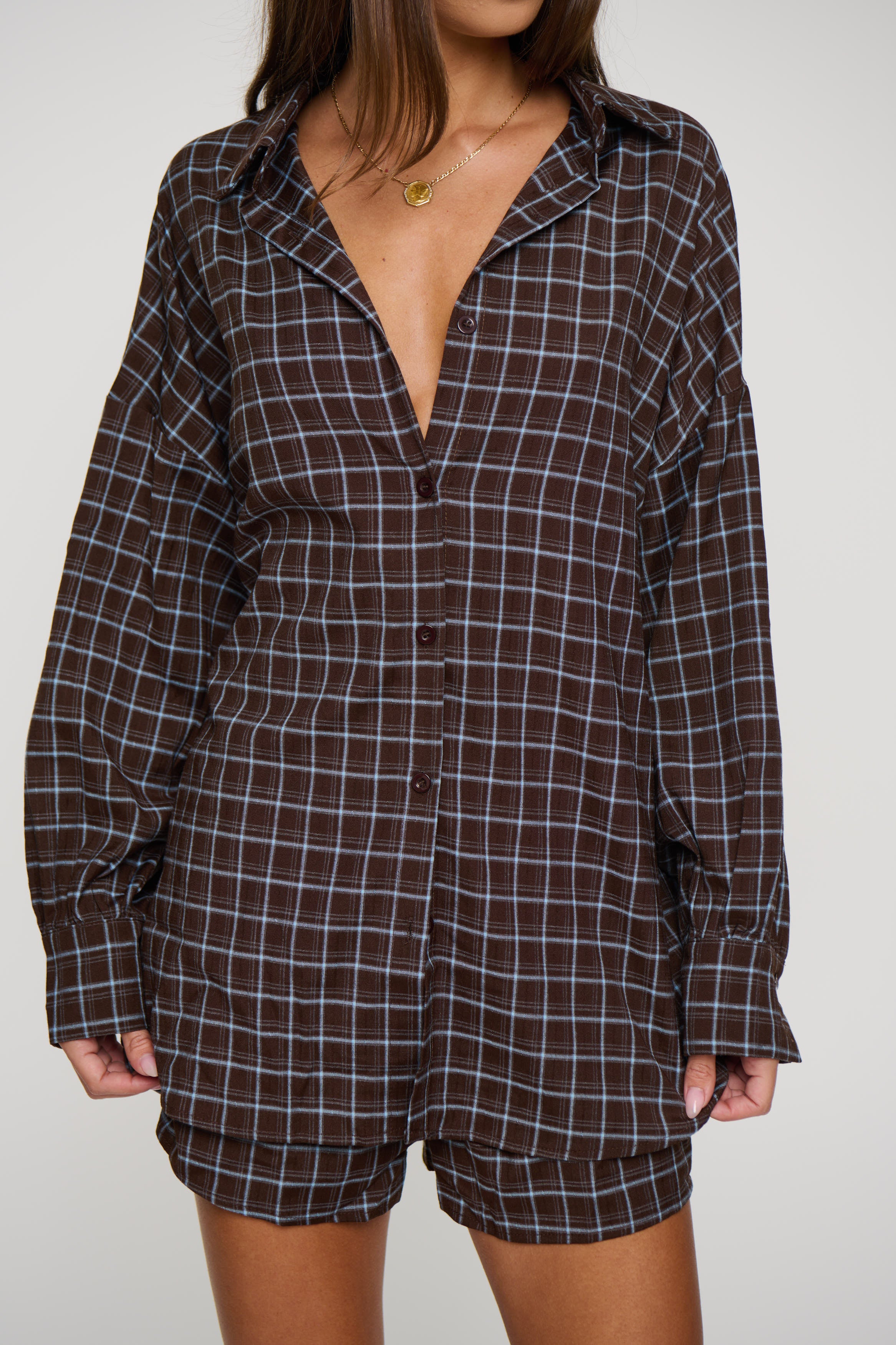 Rocky Shirt Set Chocolate Plaid