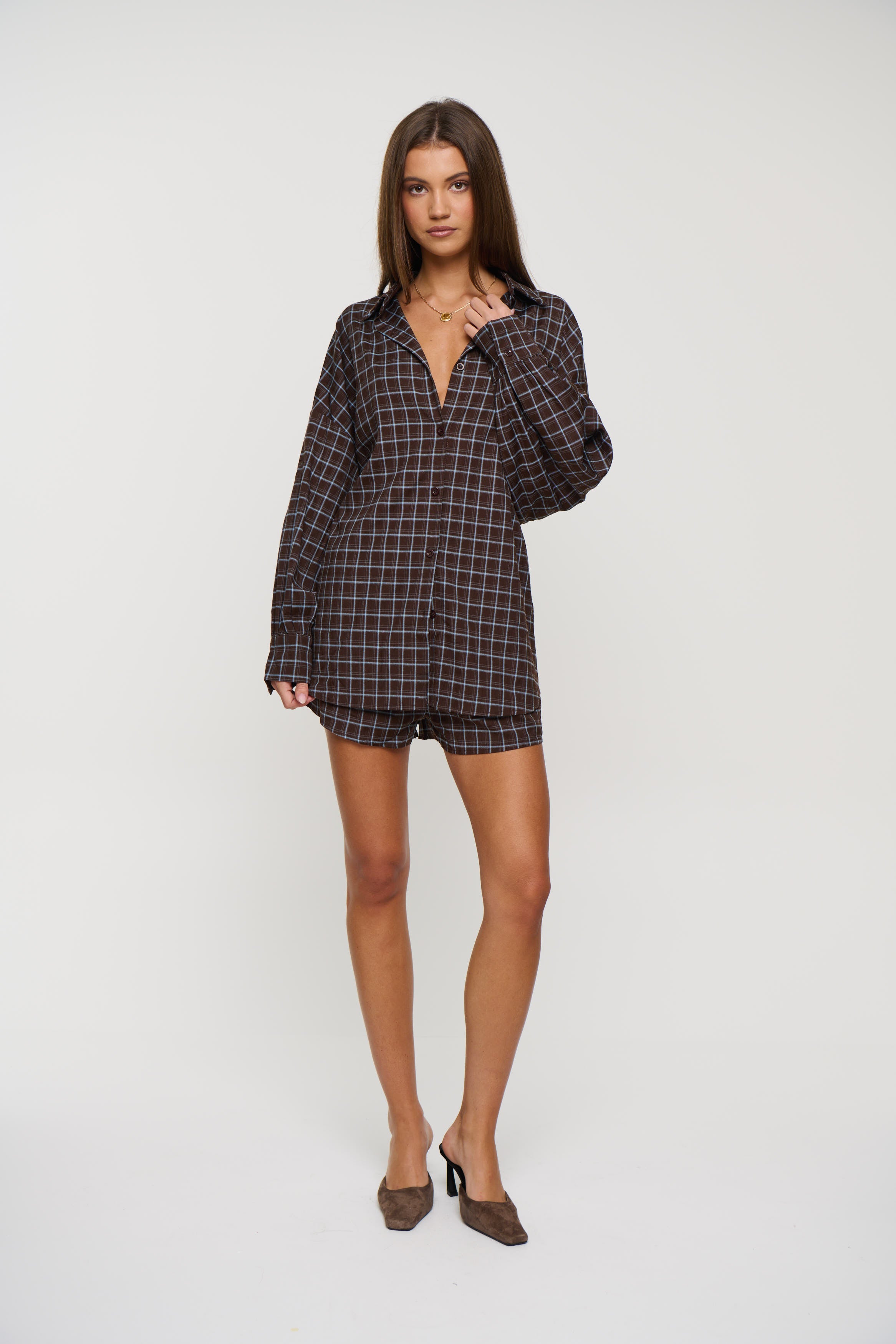 Rocky Shirt Set Chocolate Plaid