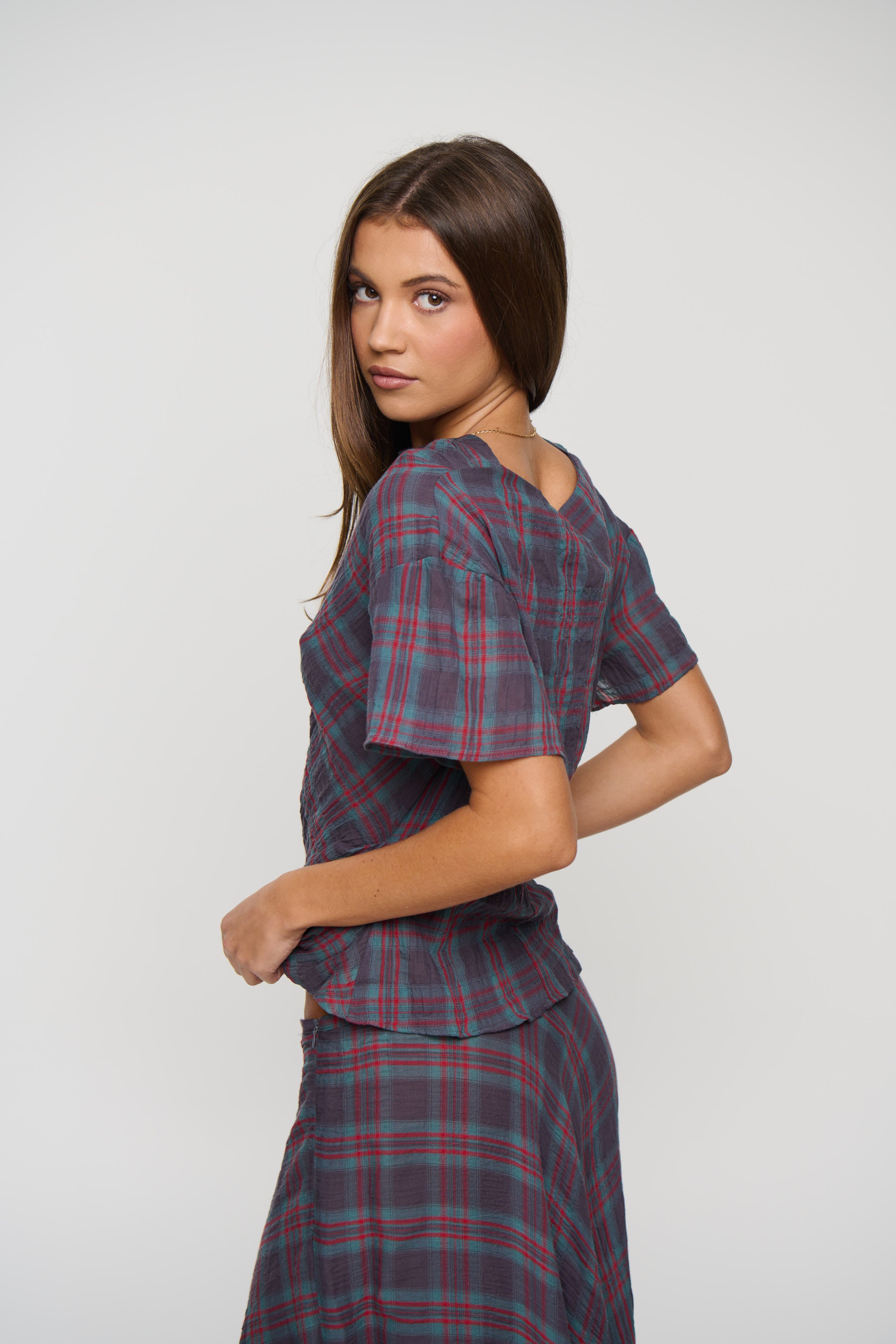 Halcyon Top Jade Plaid
