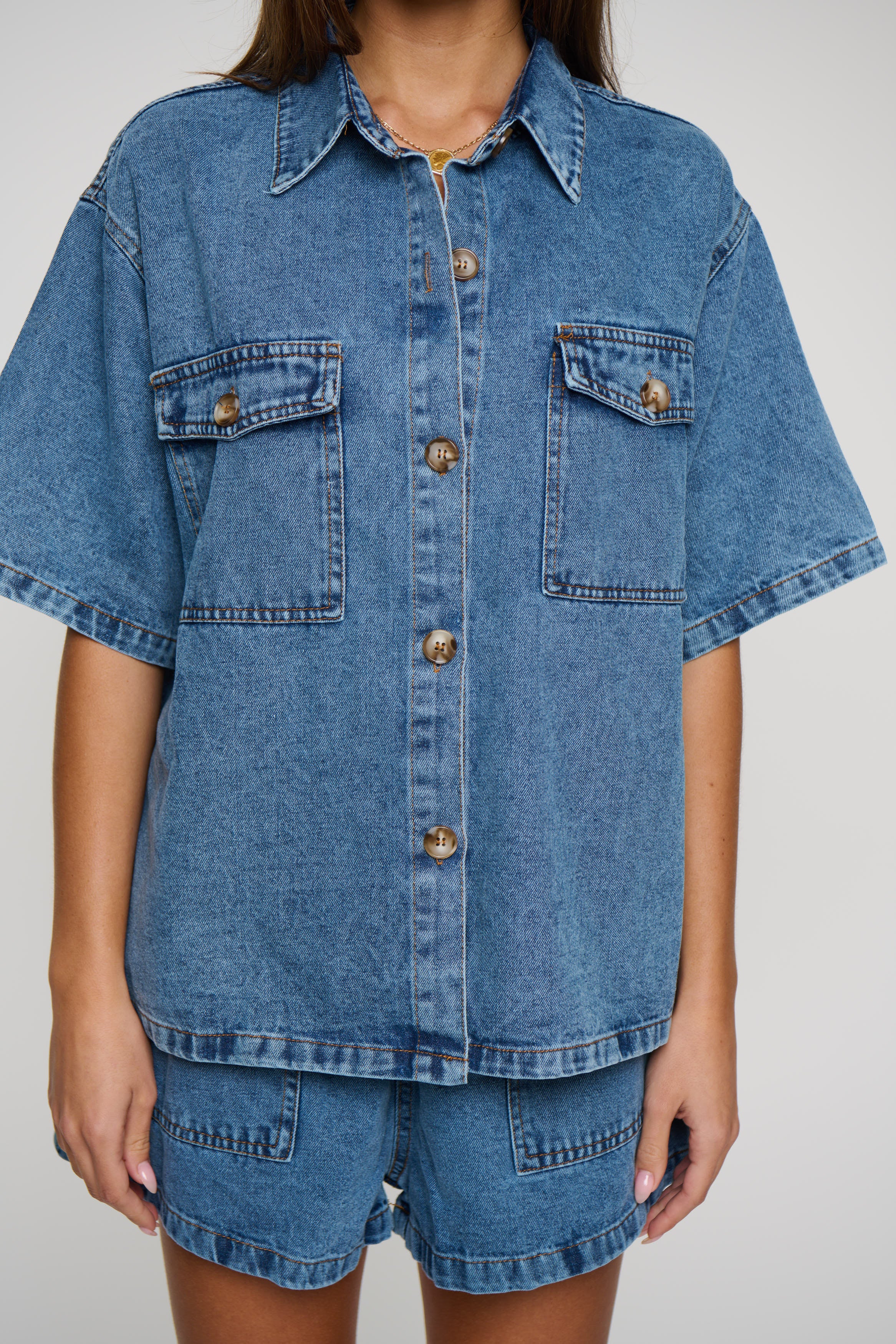 Delaney Denim Set Light Blue