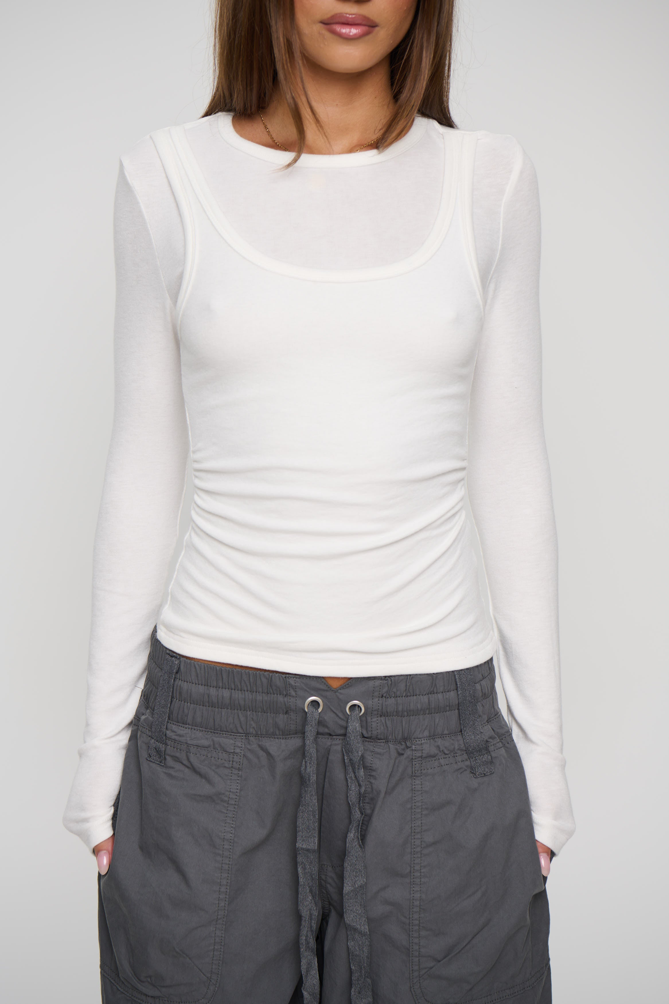 Cristina Layered Long Sleeve White