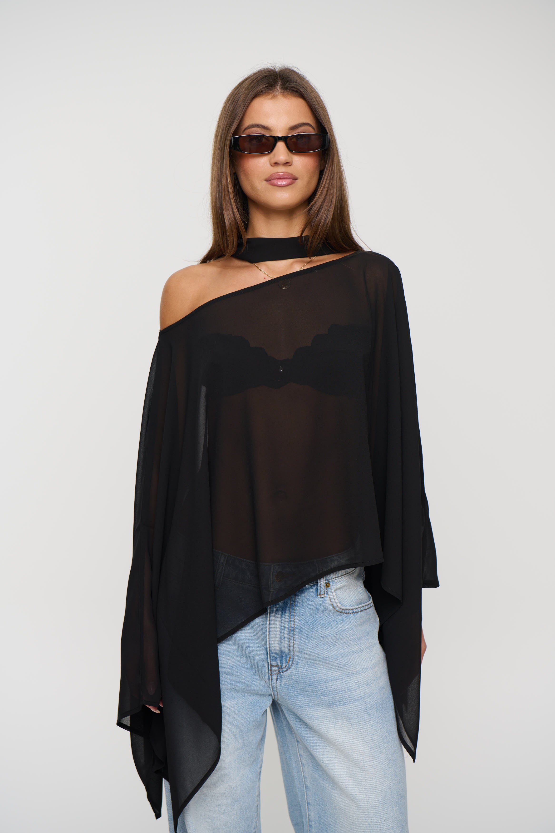 Panama Poncho Black