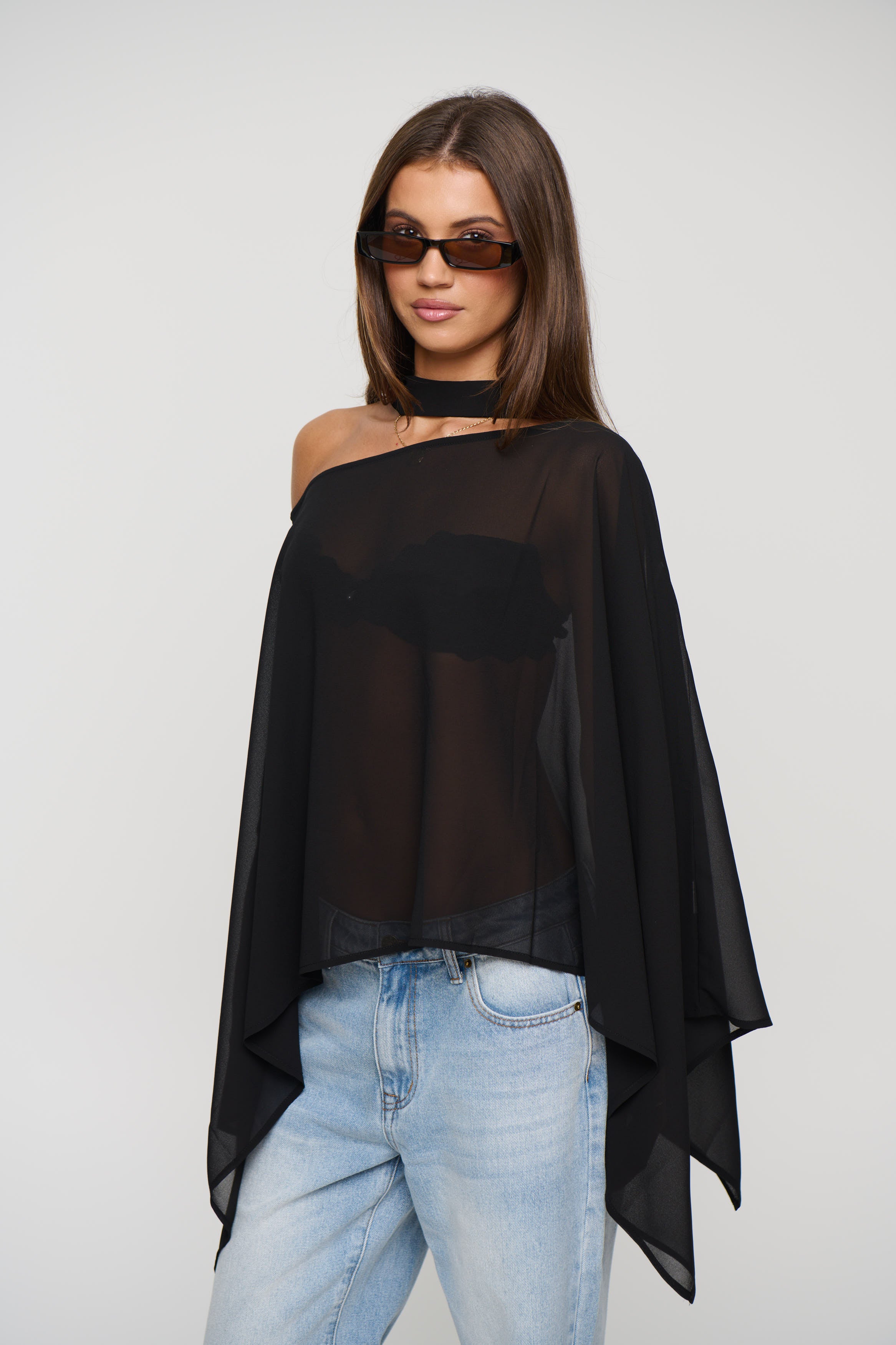 Panama Poncho Black