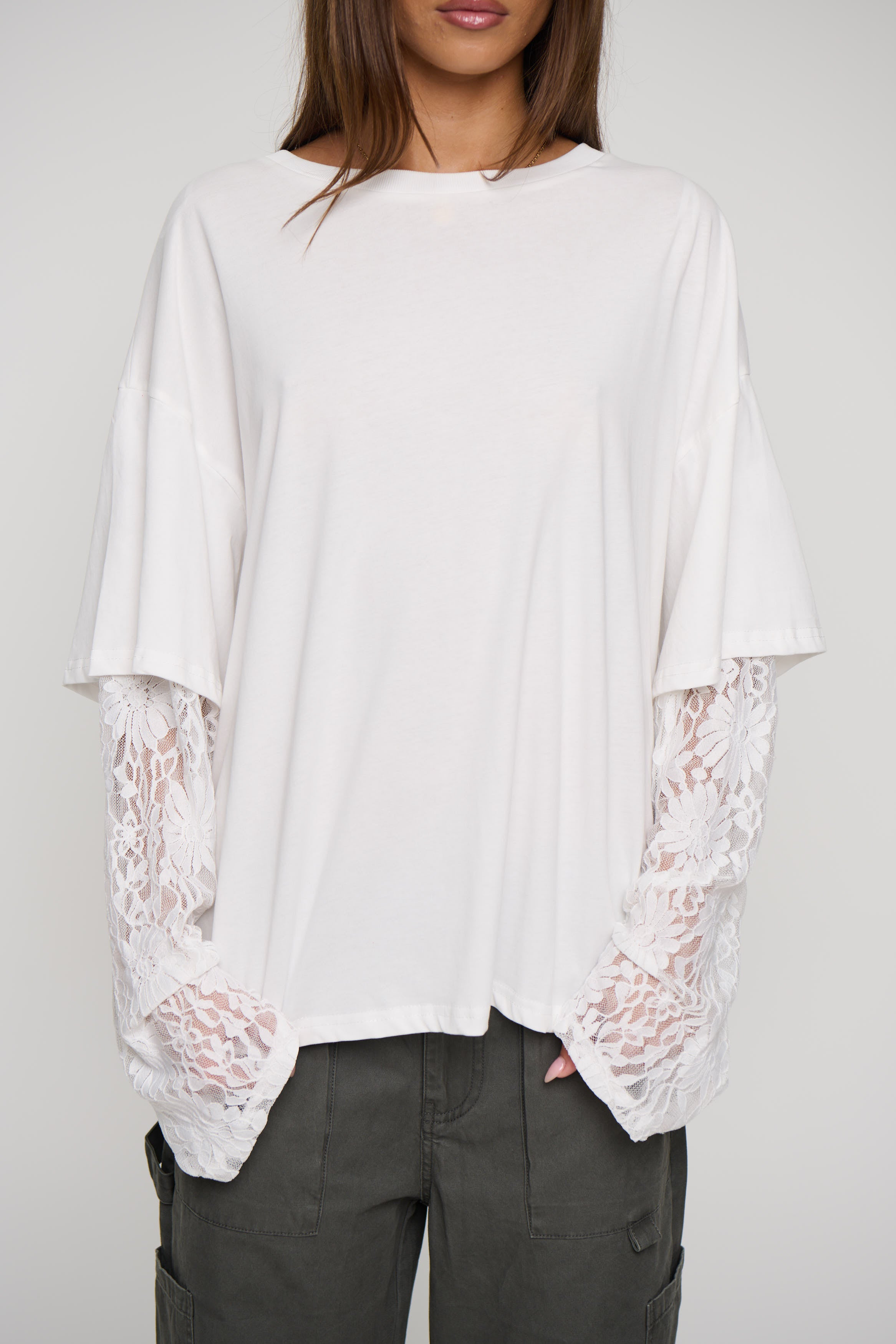 Rommy Lace Tee White