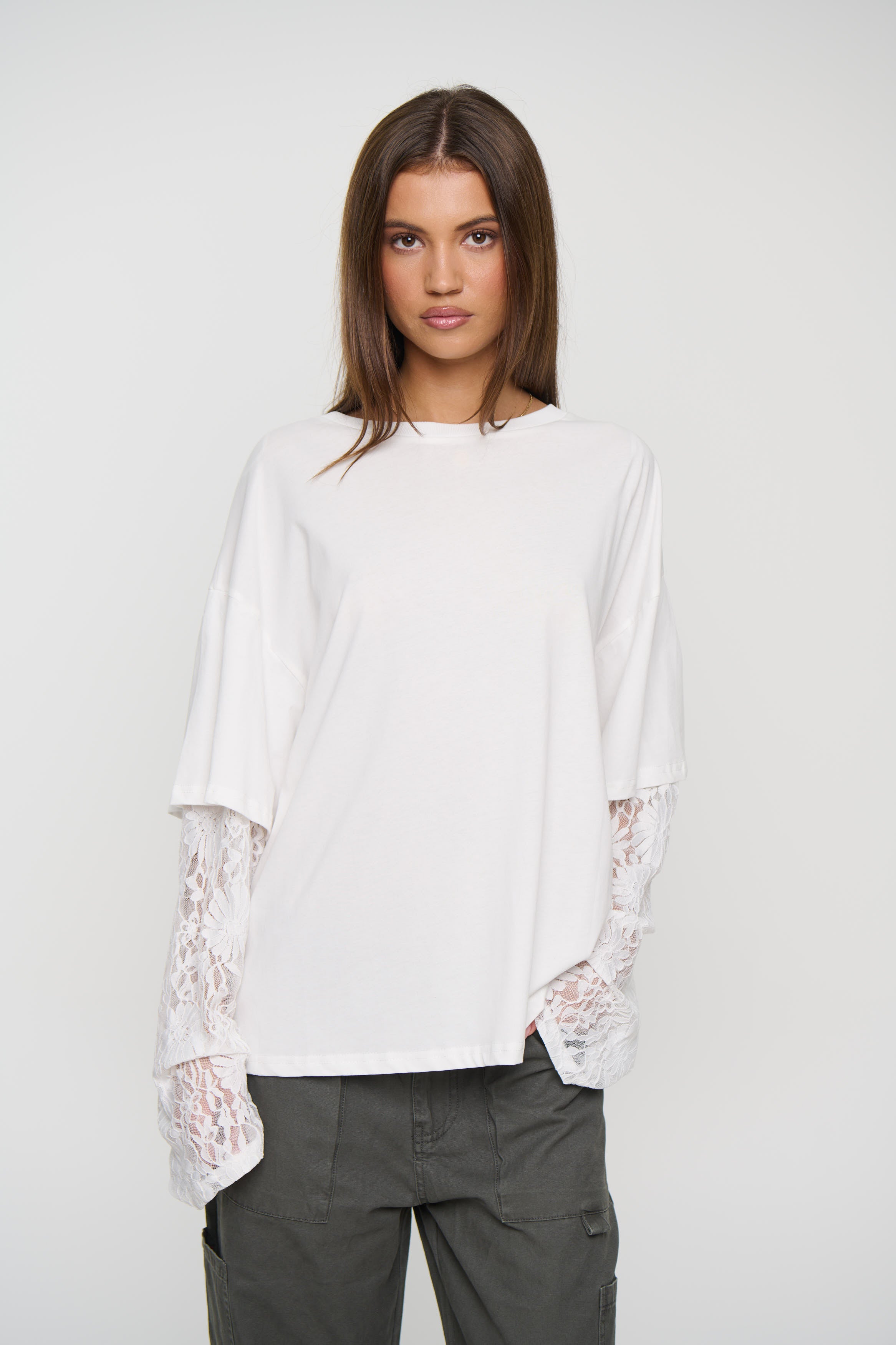 Rommy Lace Tee White