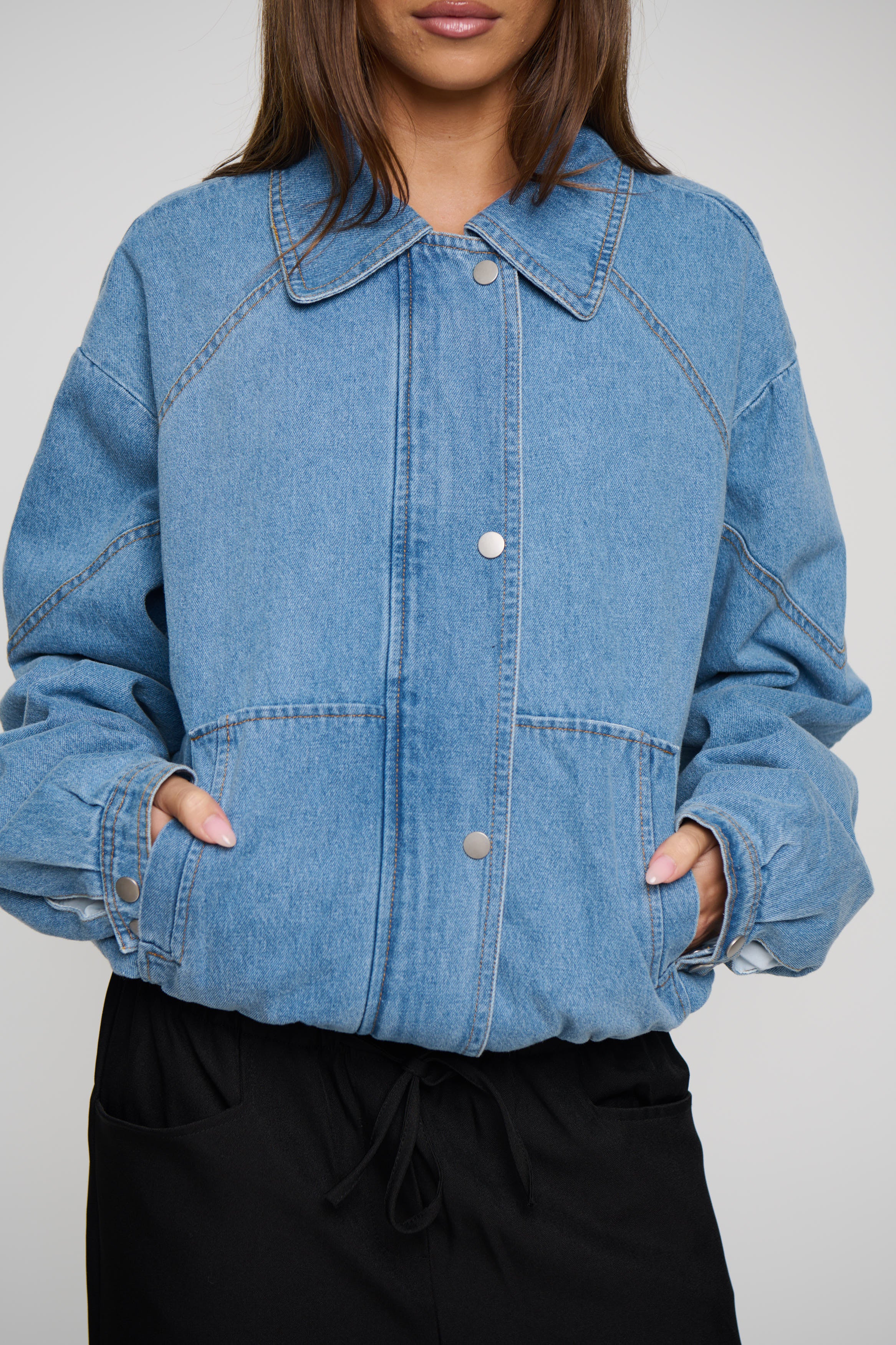 Jorja Denim Bomber Jacket Blue