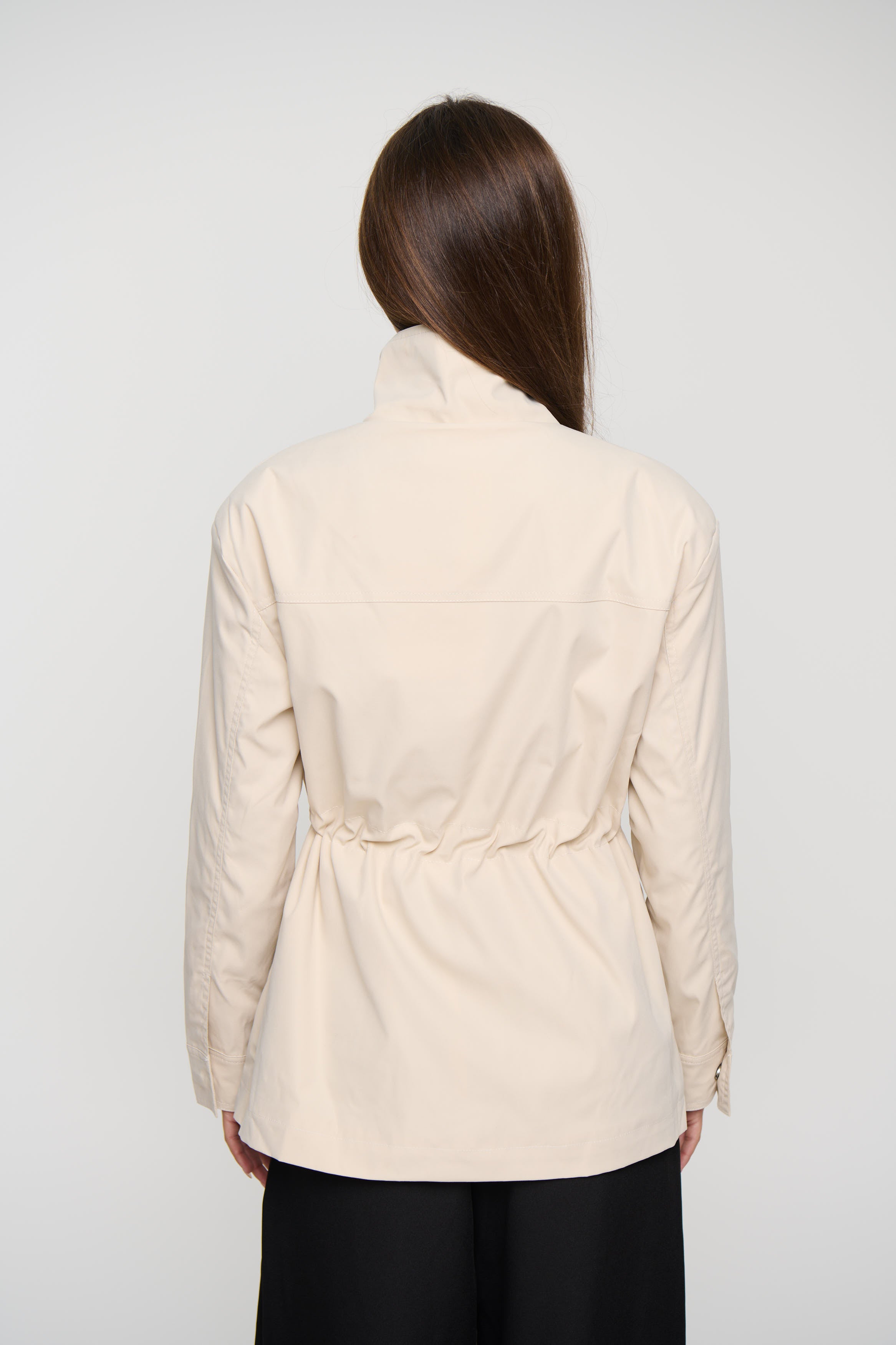 Lucie Funnel Neck Jacket Beige