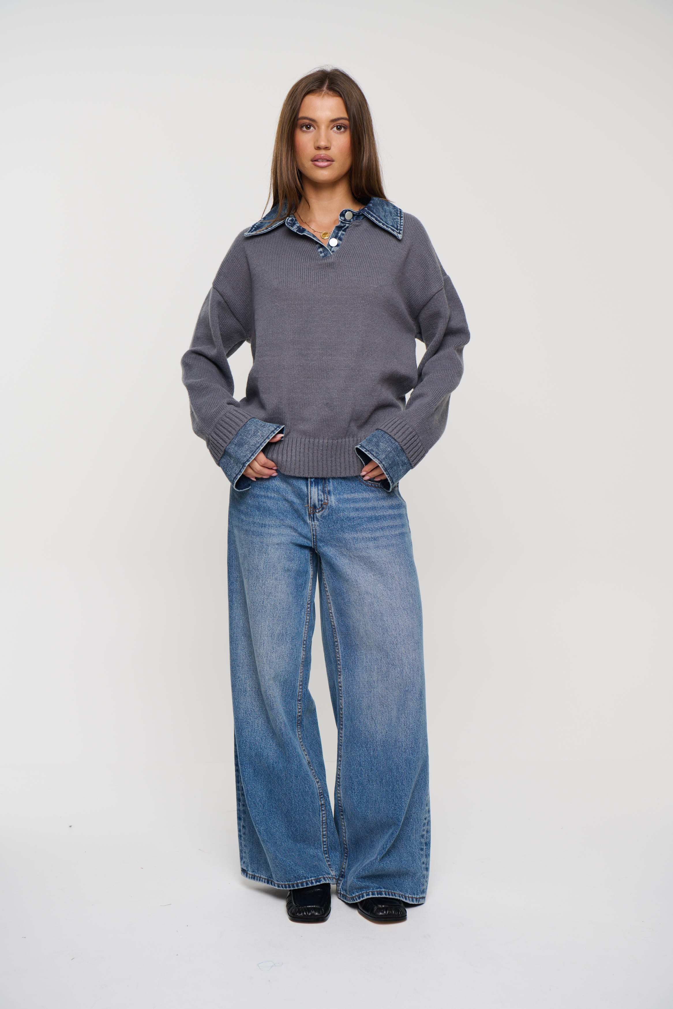 Marita Knit Jumper Charcoal