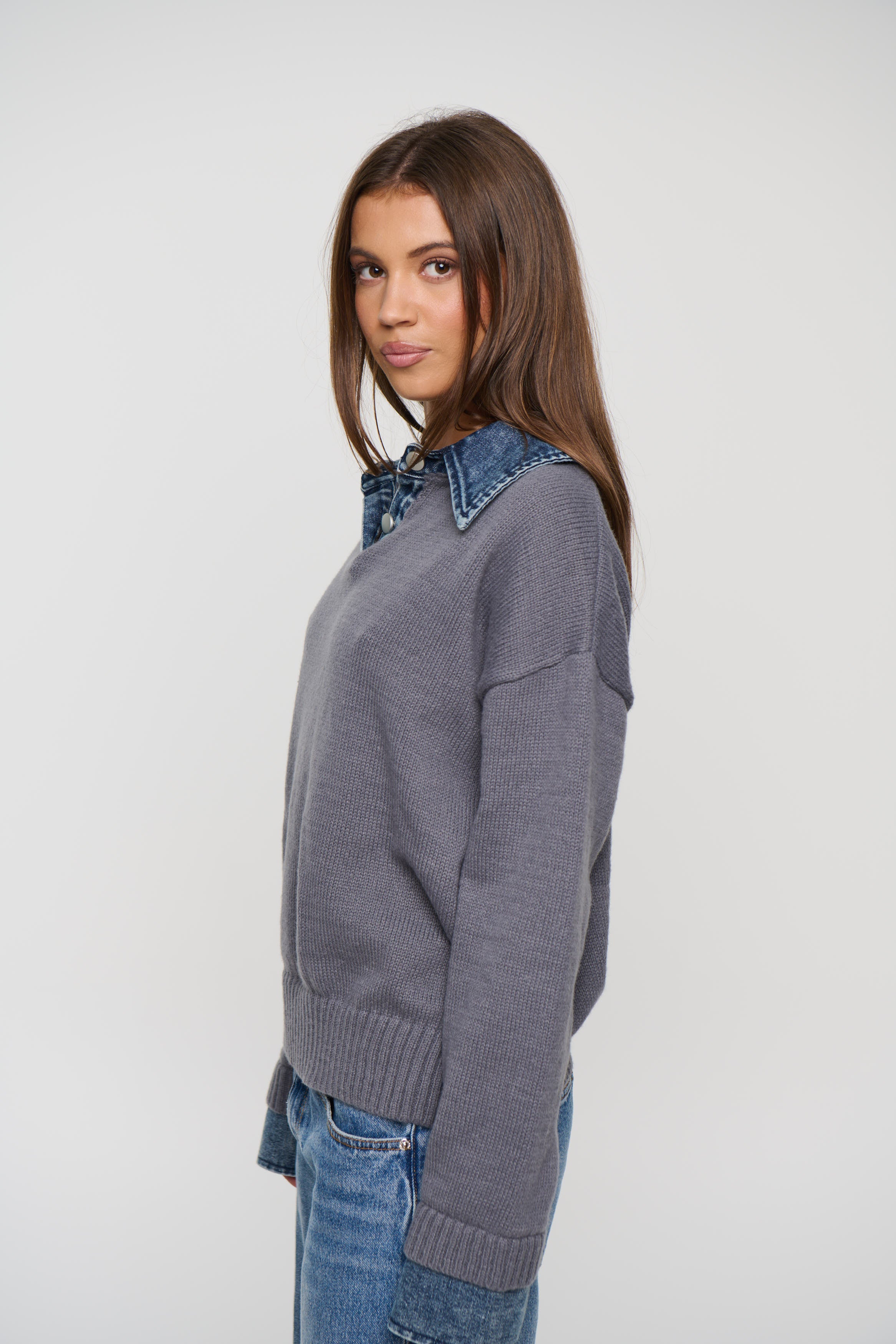 Marita Knit Jumper Charcoal