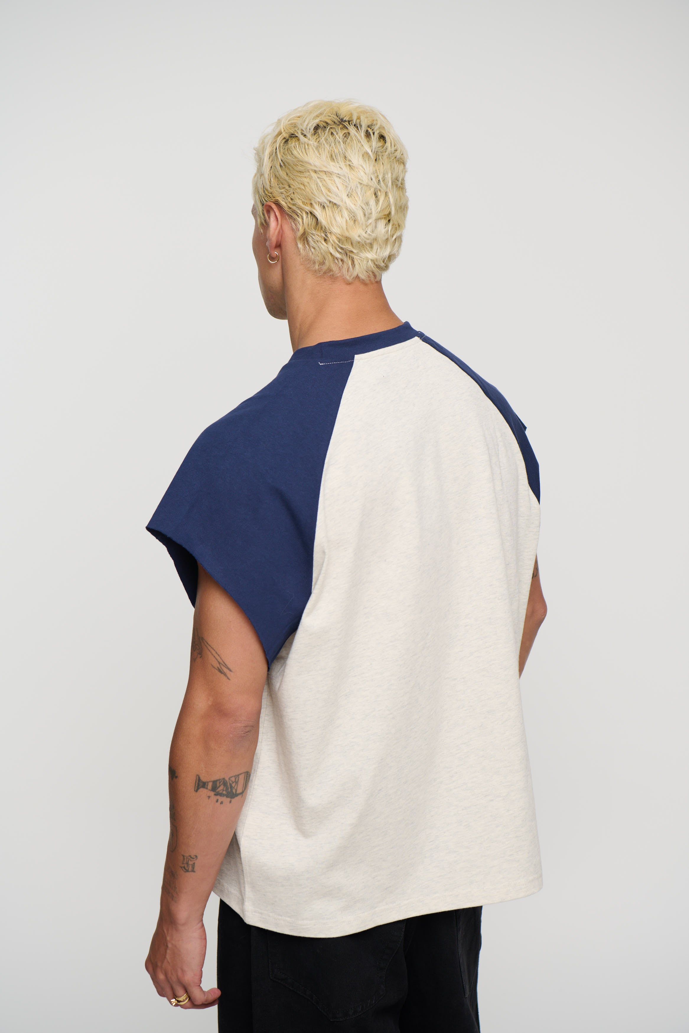 Raglan Crop Box Tank Navy