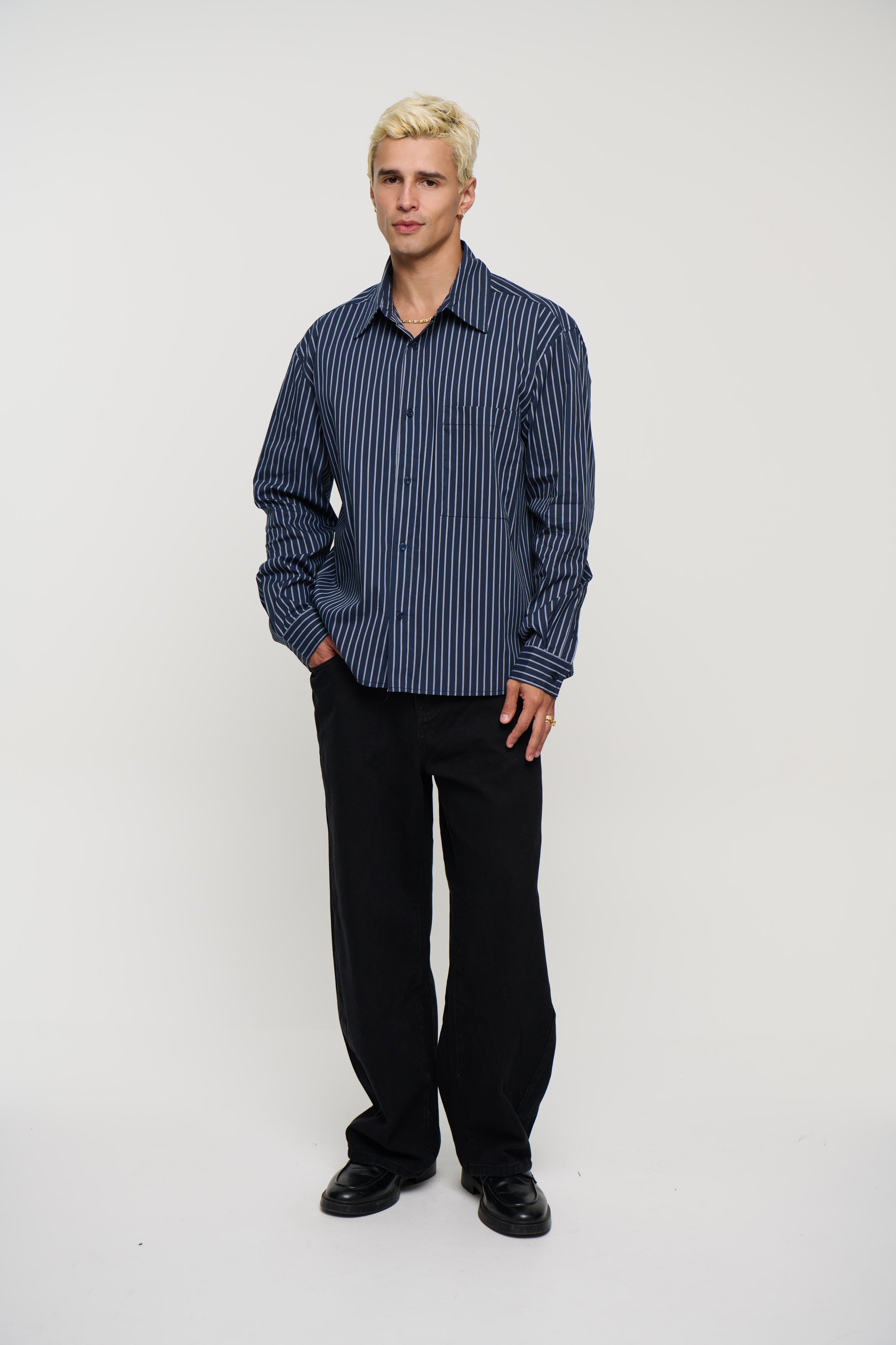 Long Sleeve Box Shirt Navy