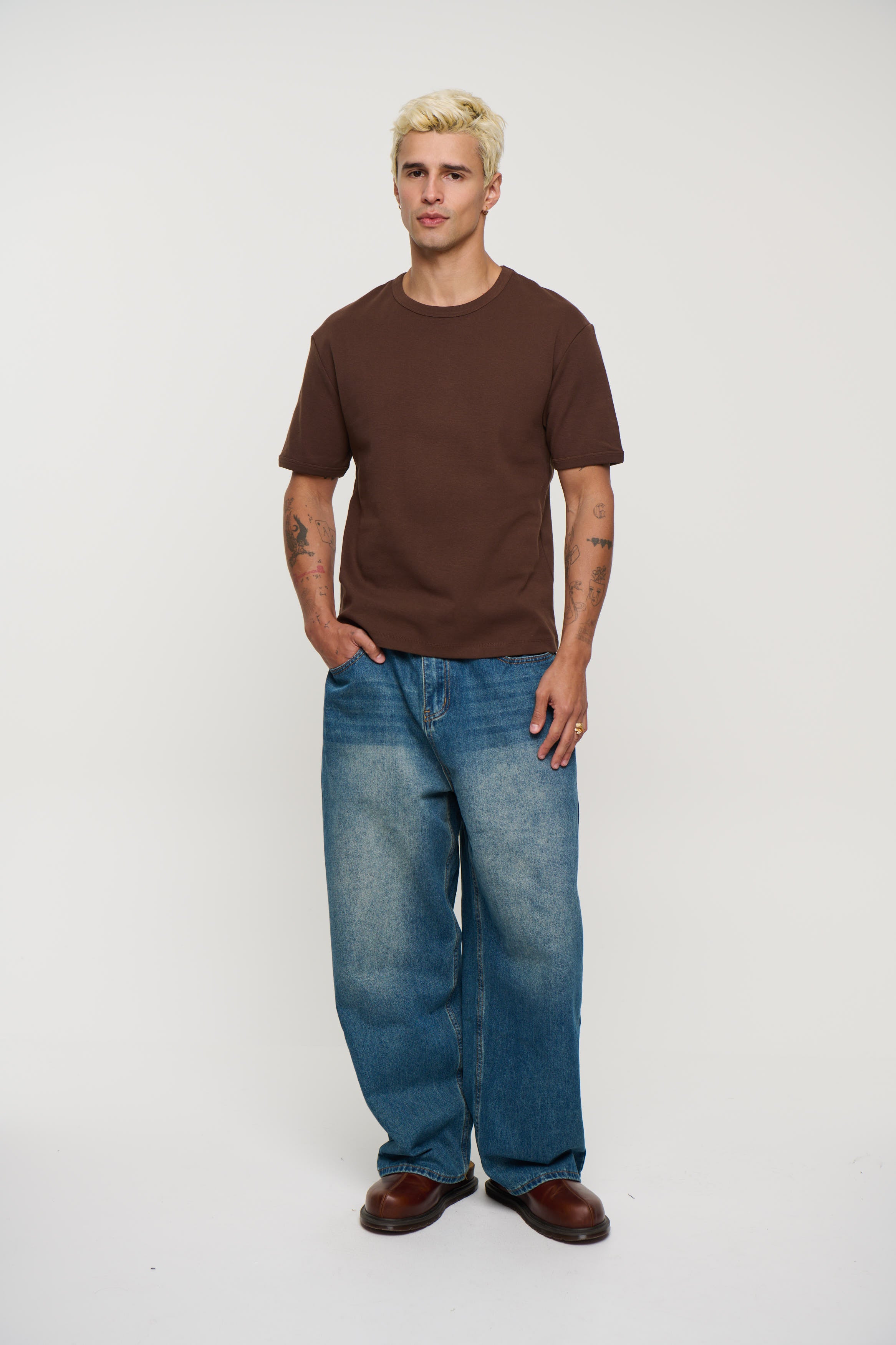 Charlie Ringer Tee Plain Chocolate