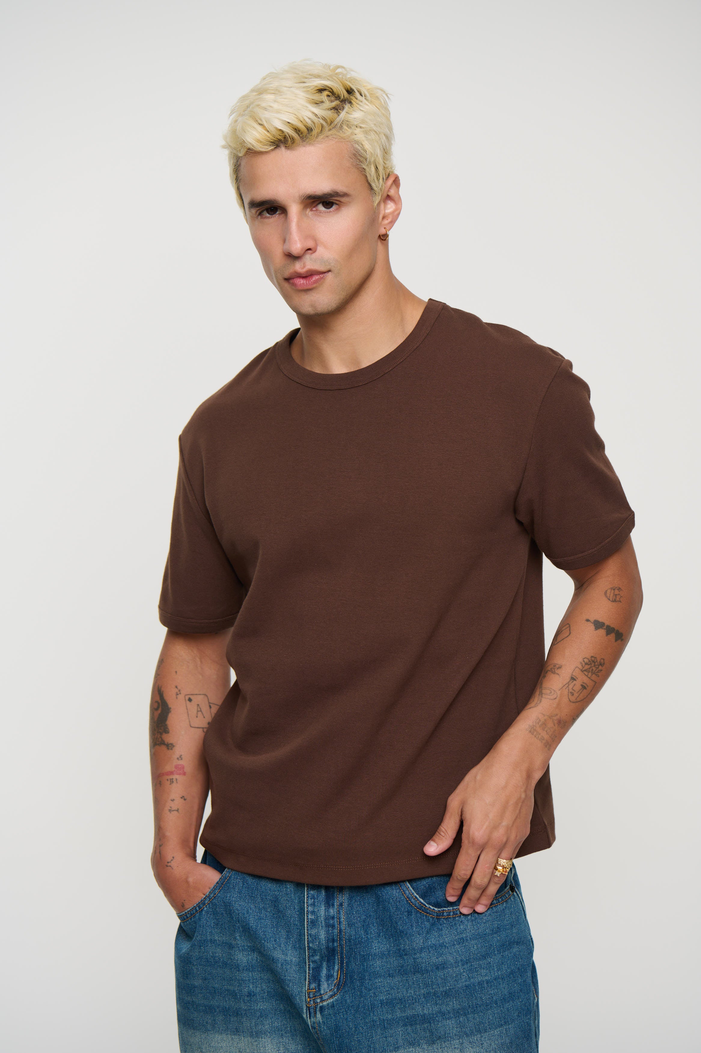Charlie Ringer Tee Plain Chocolate