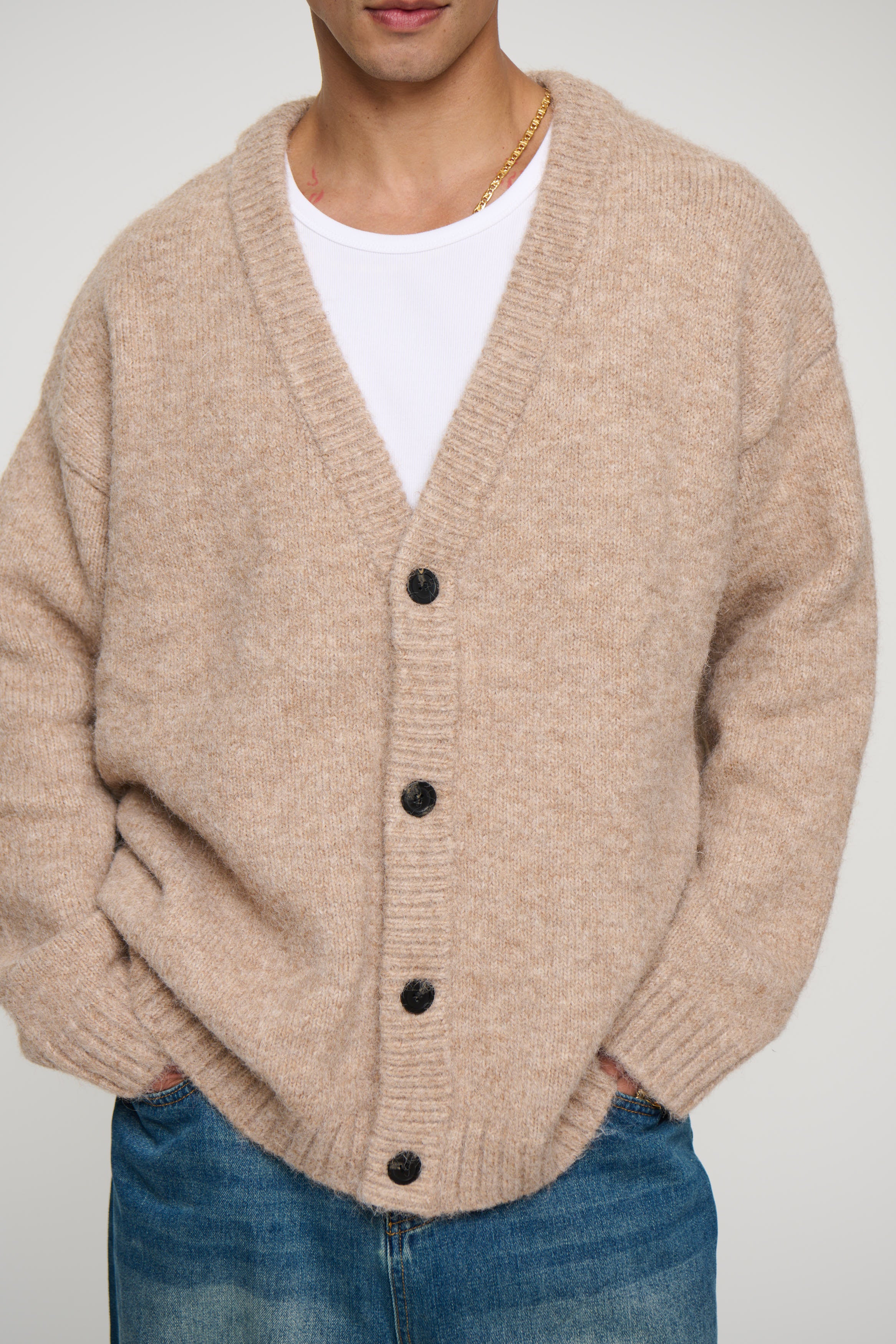 Knitted Oversize Cardigan Camel