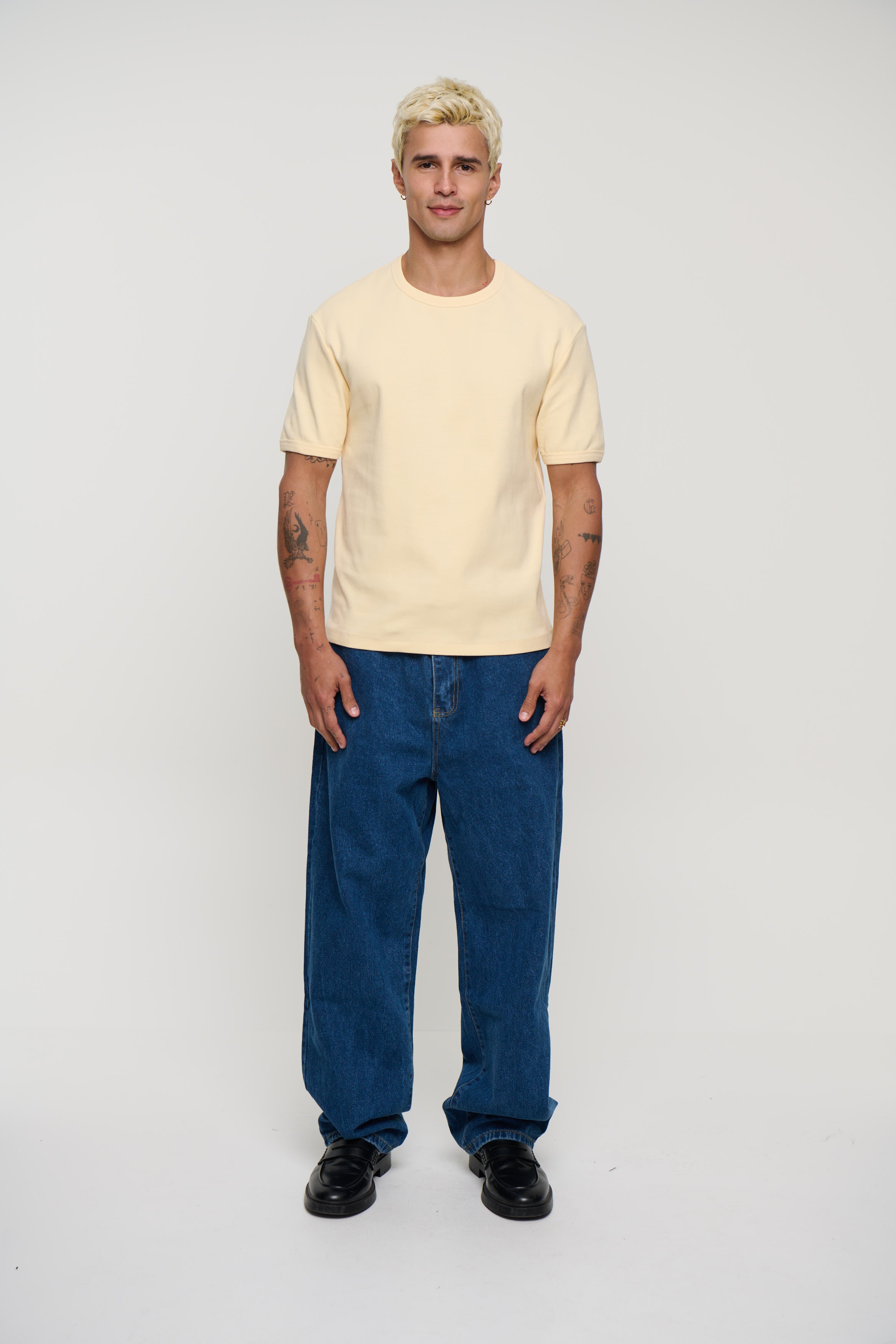 Charlie Ringer Tee Plain Cream