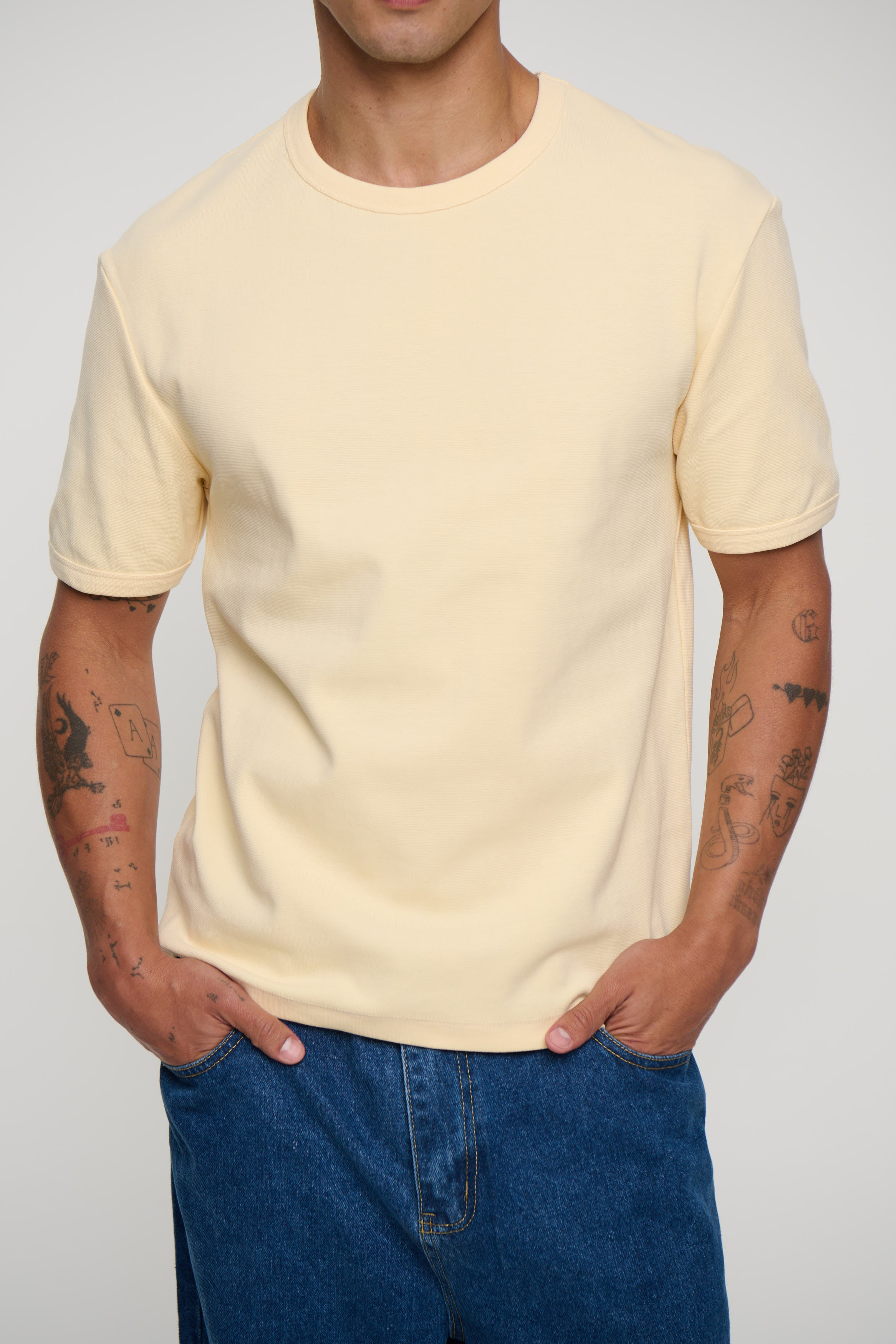 Charlie Ringer Tee Plain Cream