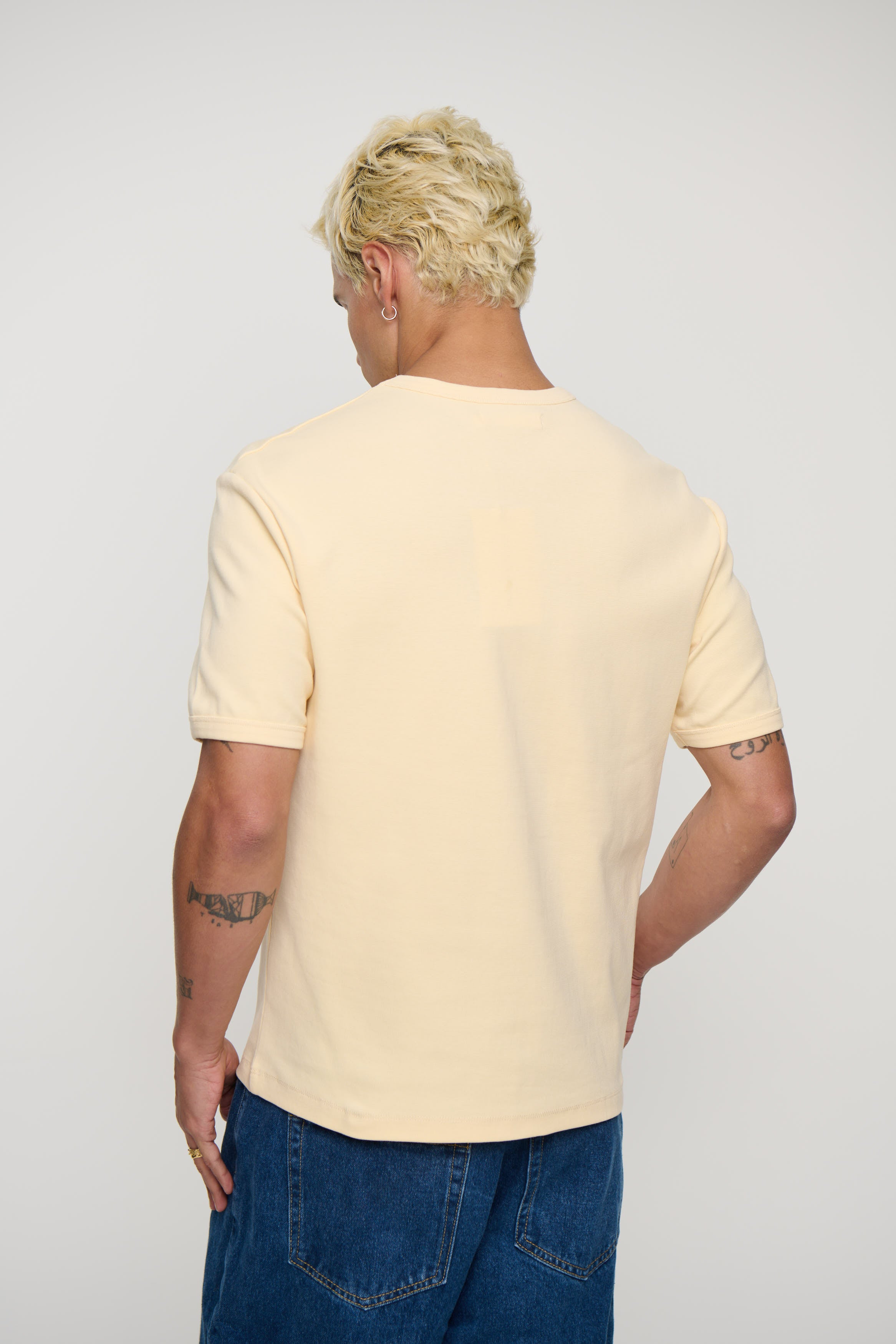 Charlie Ringer Tee Plain Cream