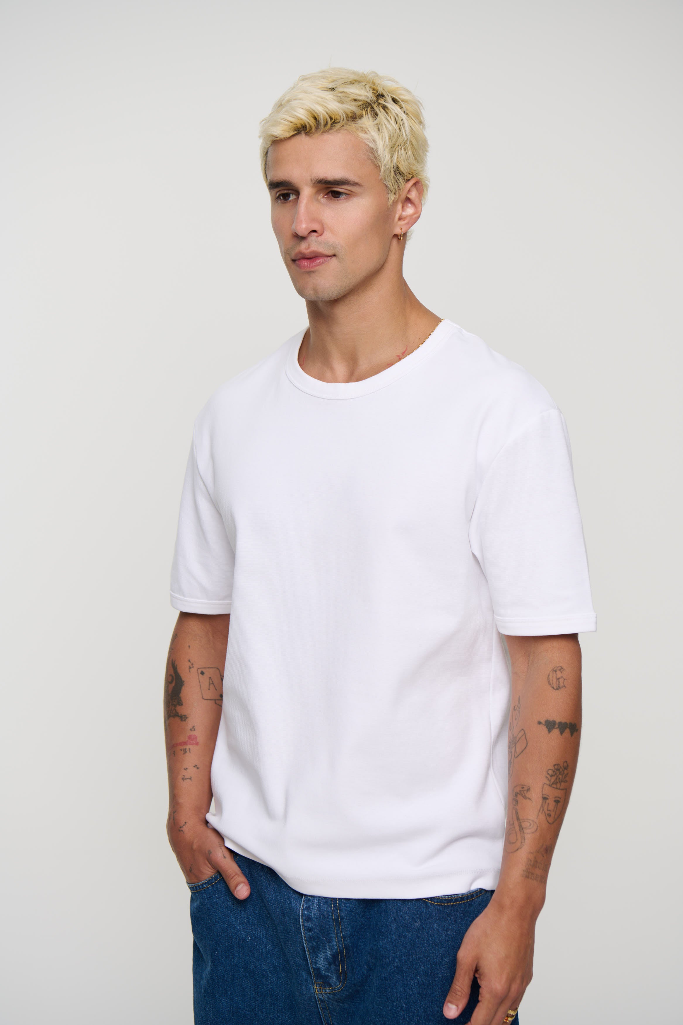 Charlie Ringer Tee Plain White