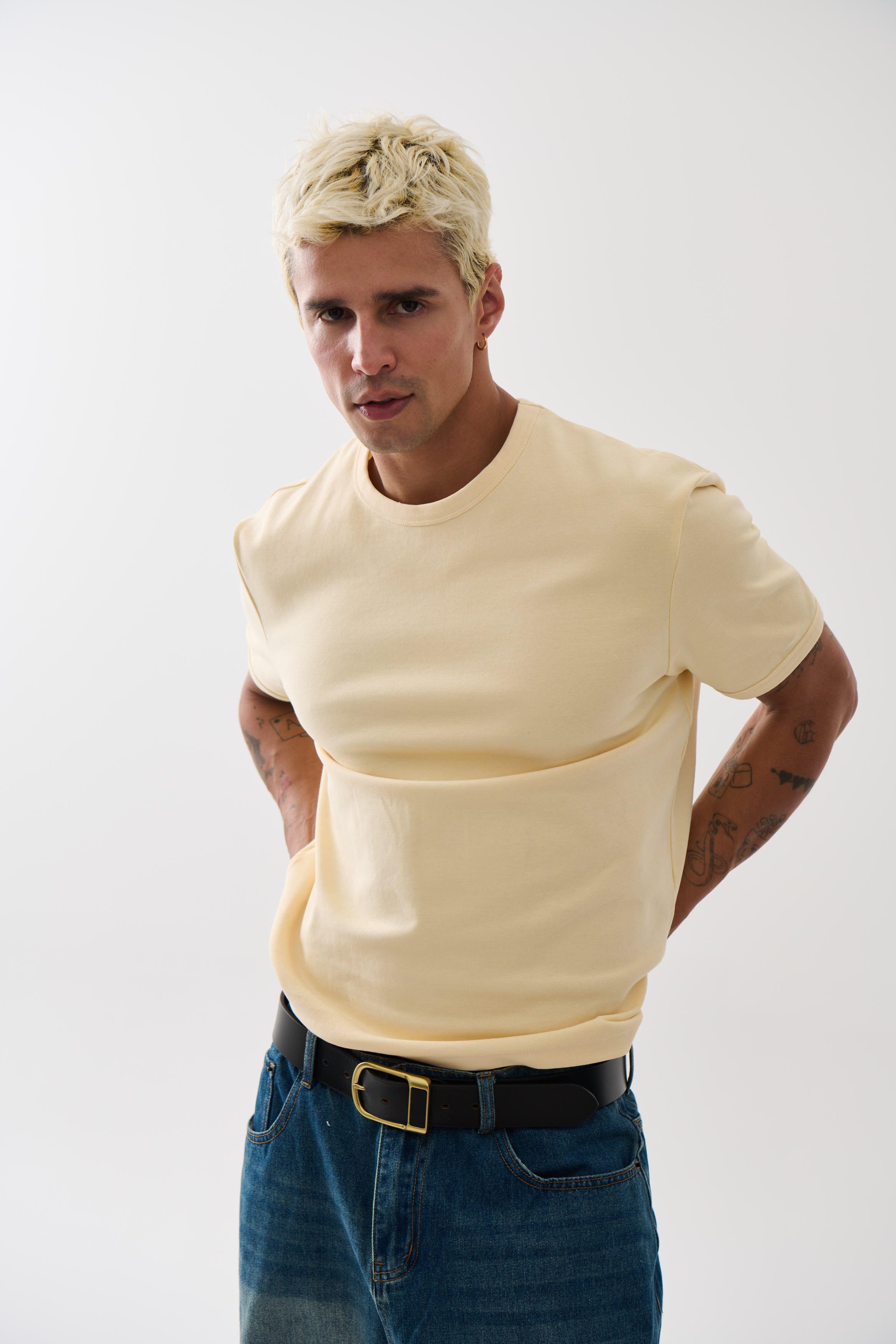 Charlie Ringer Tee Plain Cream