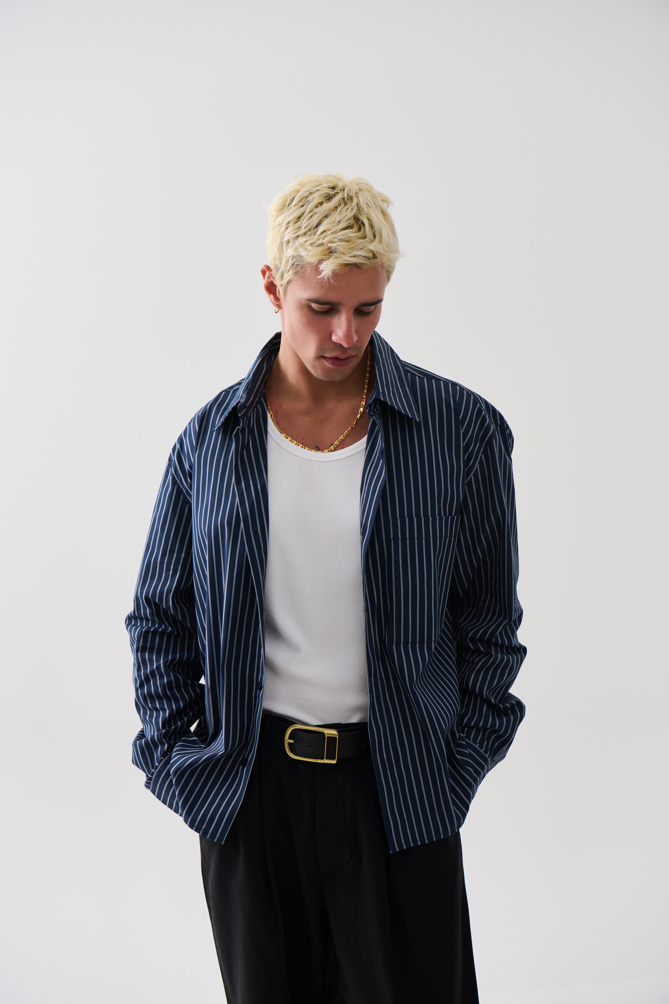 Long Sleeve Box Shirt Navy