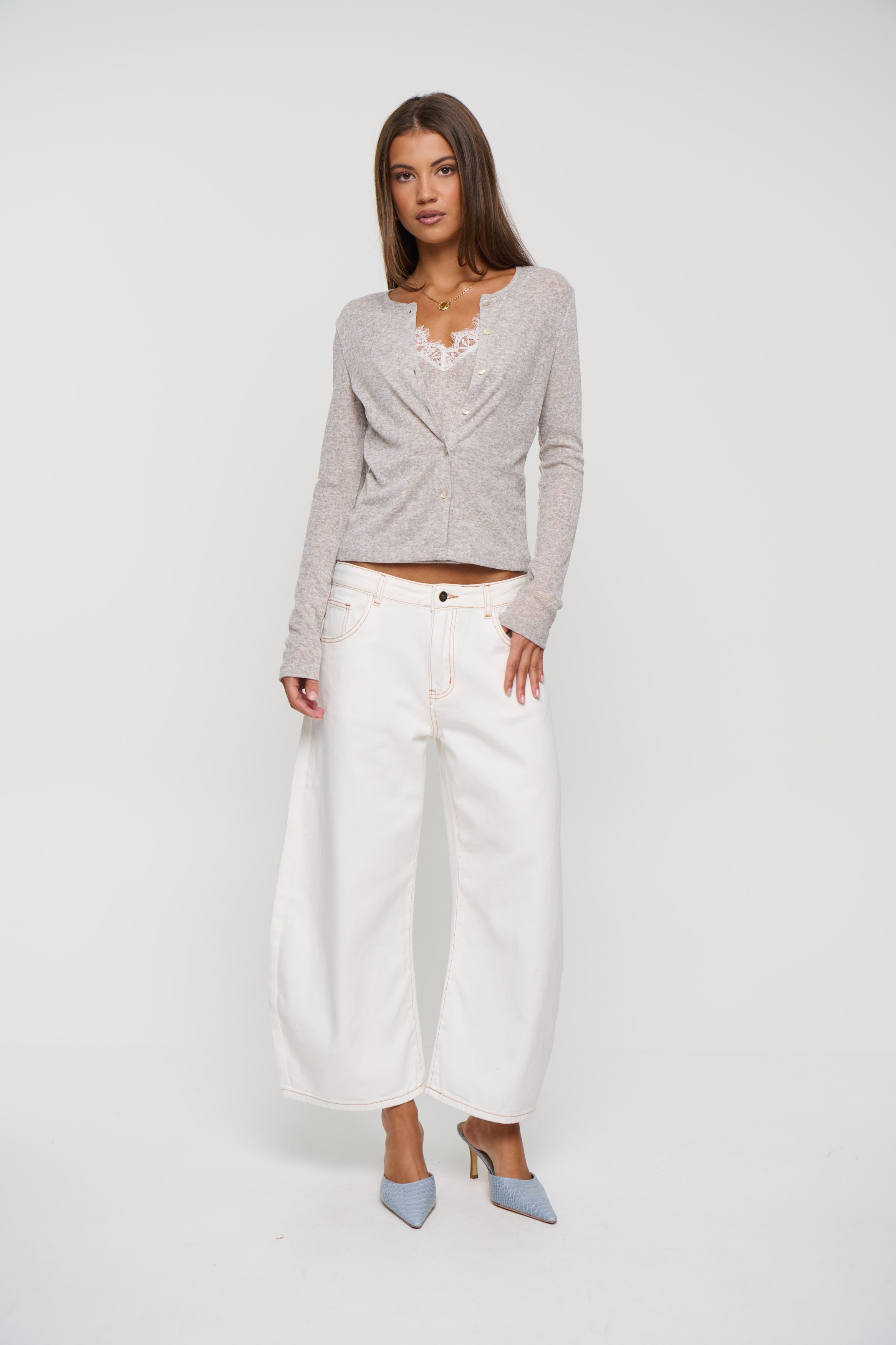 Shiloh Layered Cardigan Beige