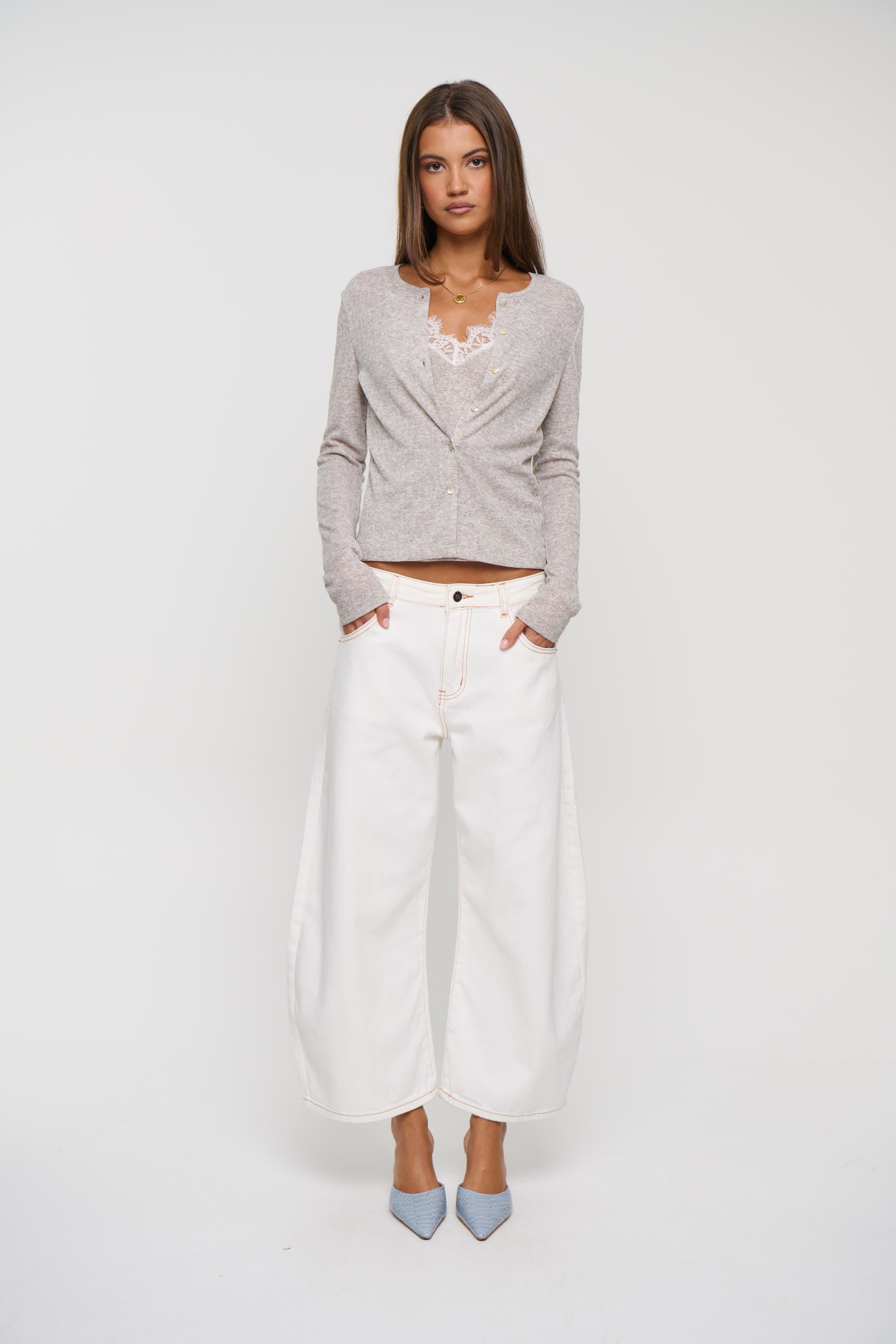 Shiloh Layered Cardigan Beige