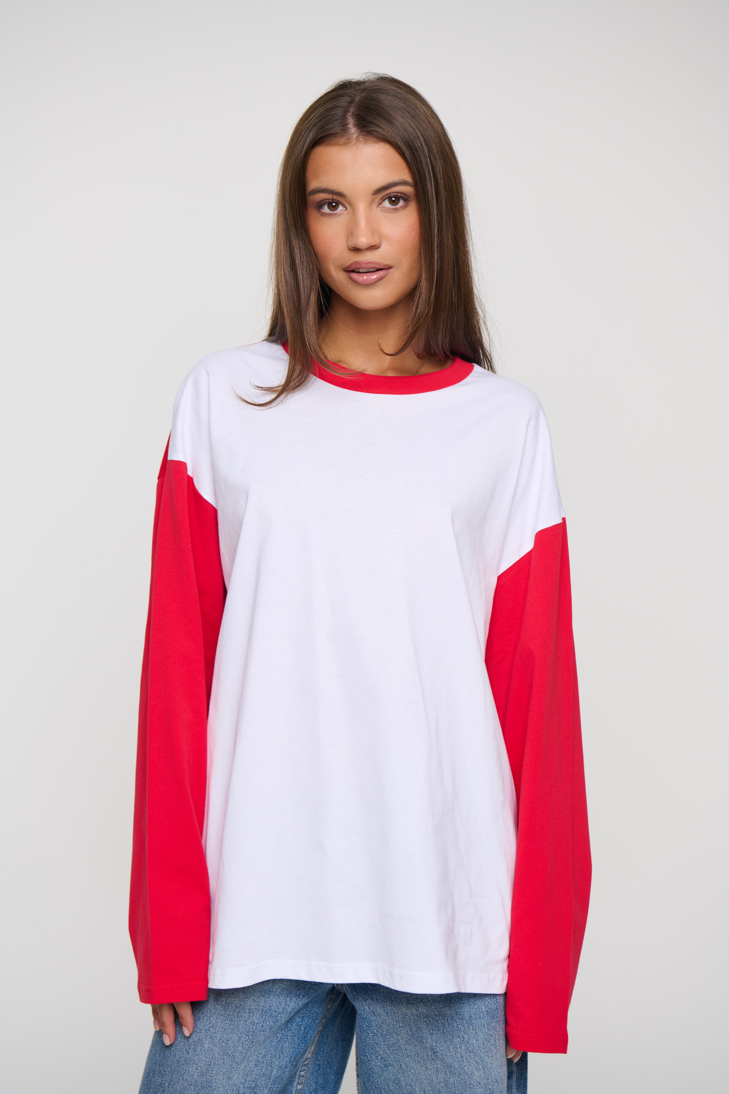 Unisex Raglan Long Sleeve Red