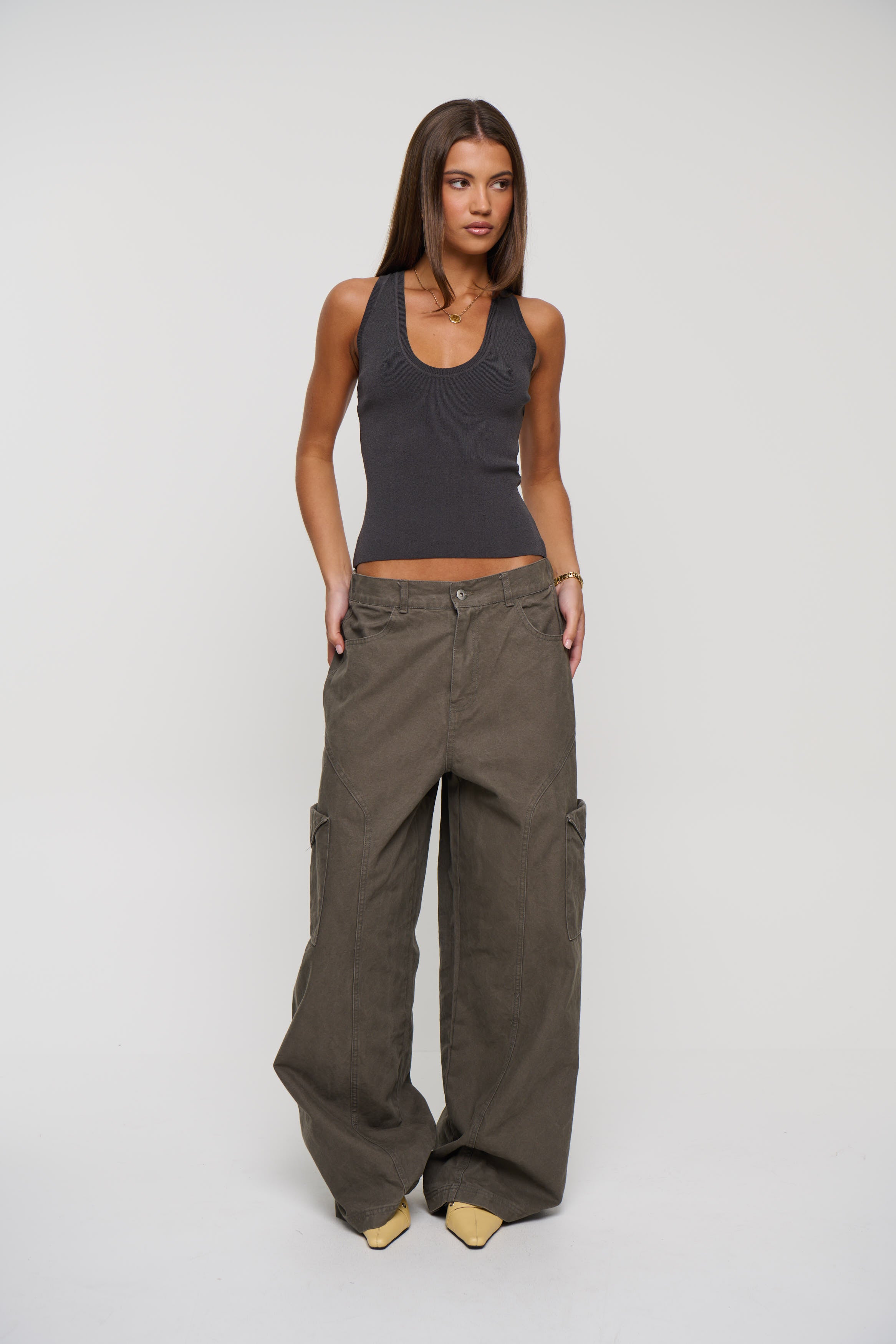 Annie Cargo Pant Dark Grey