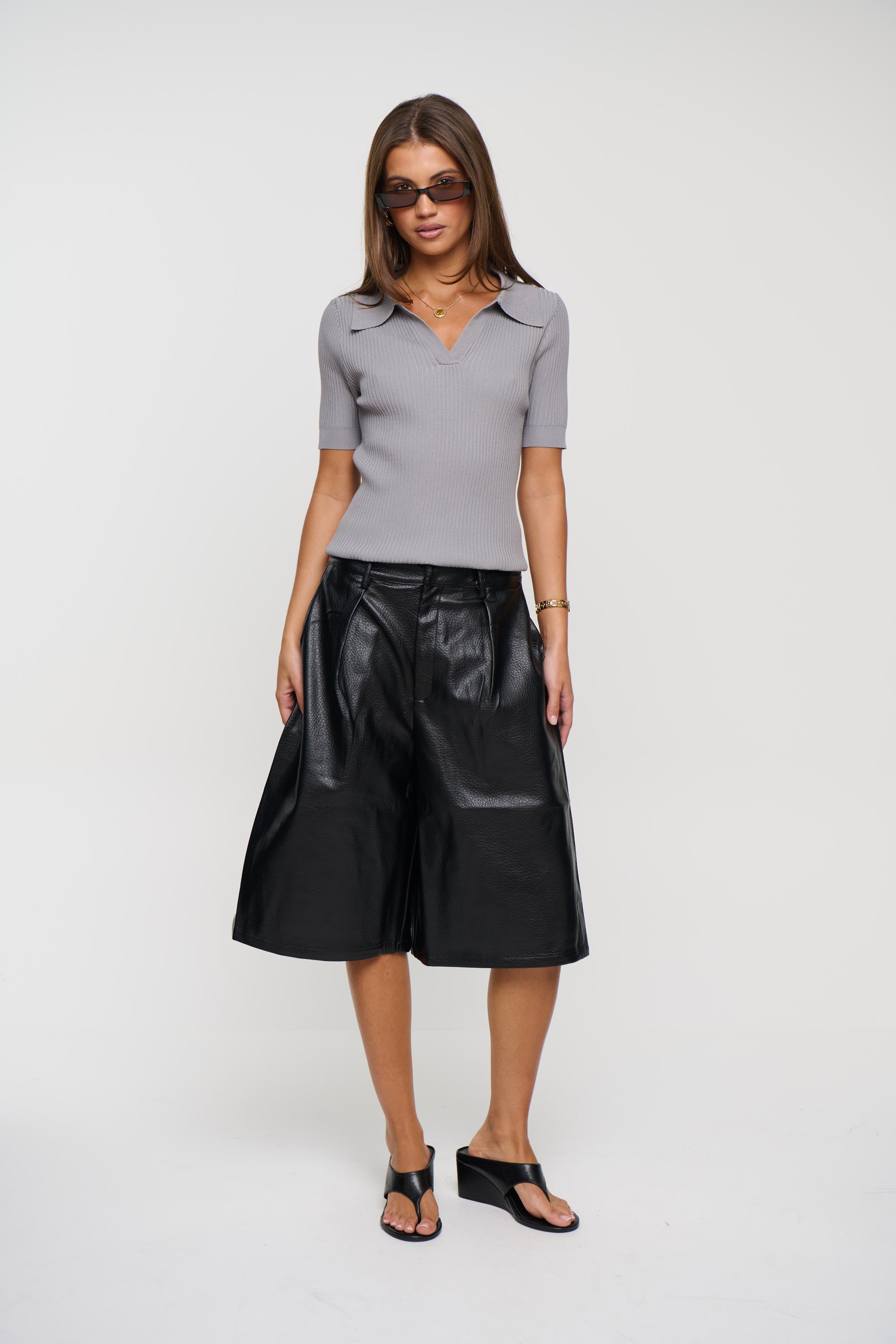 Roni Long Short Vegan Leather