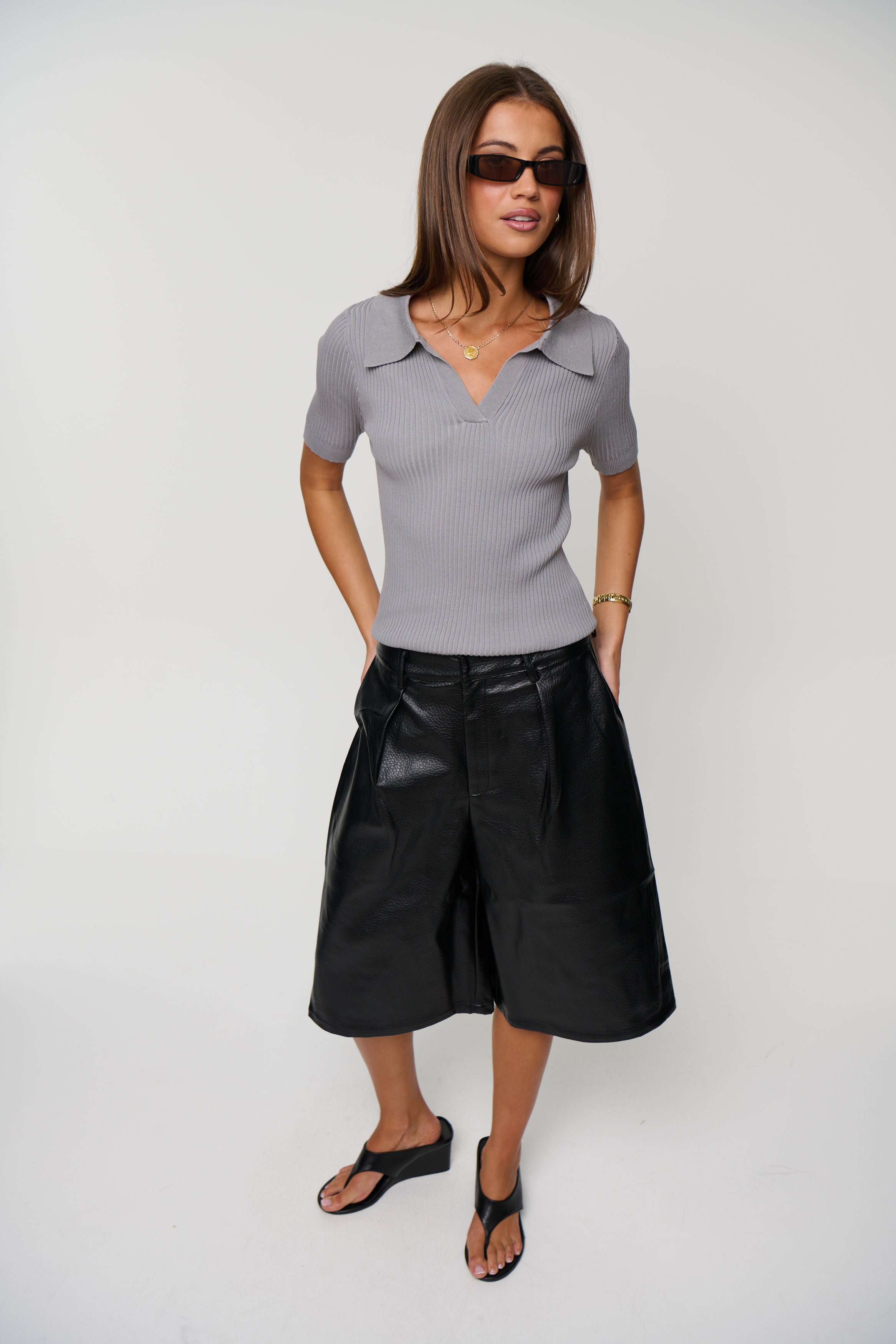Roni Long Short Vegan Leather