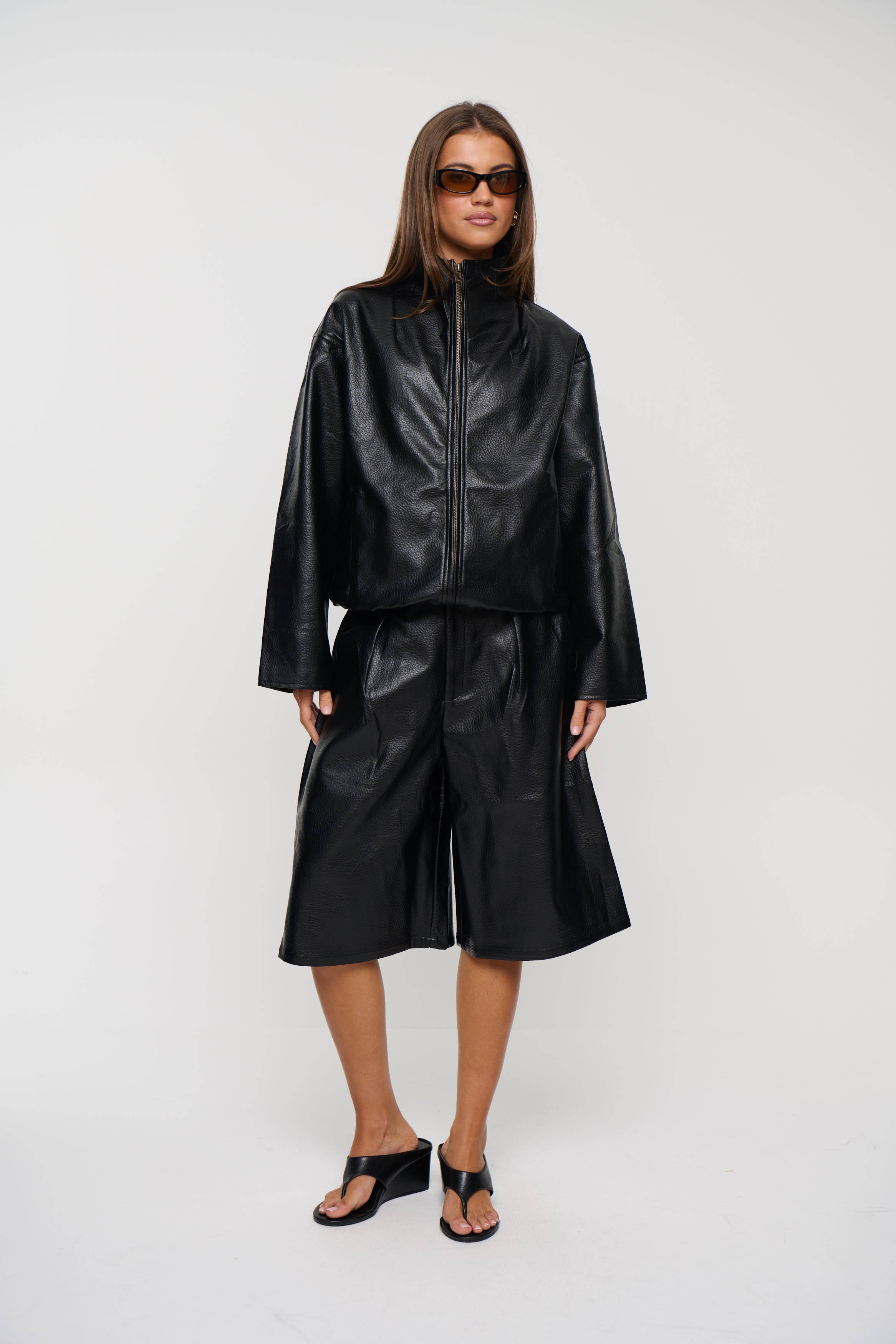 Flora Funnel Neck Jacket Black