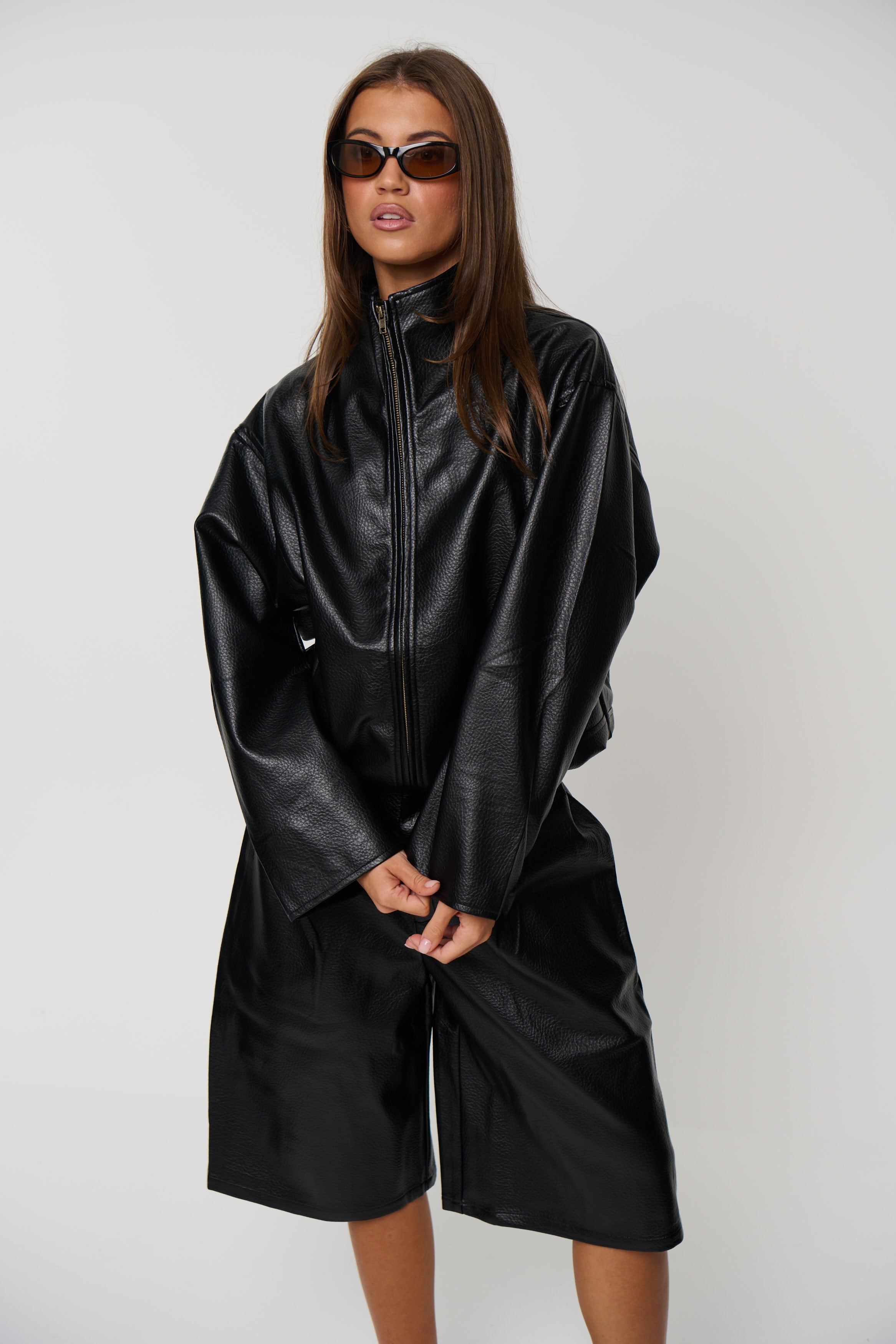 Flora Funnel Neck Jacket Black