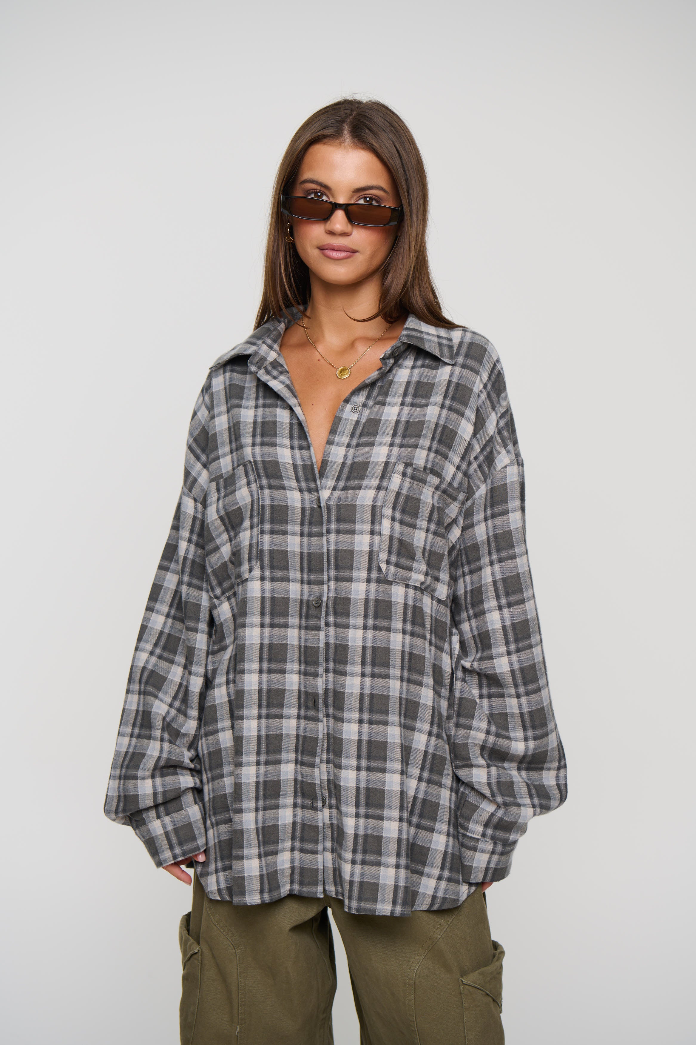 Clarity Shirt Slate Plaid