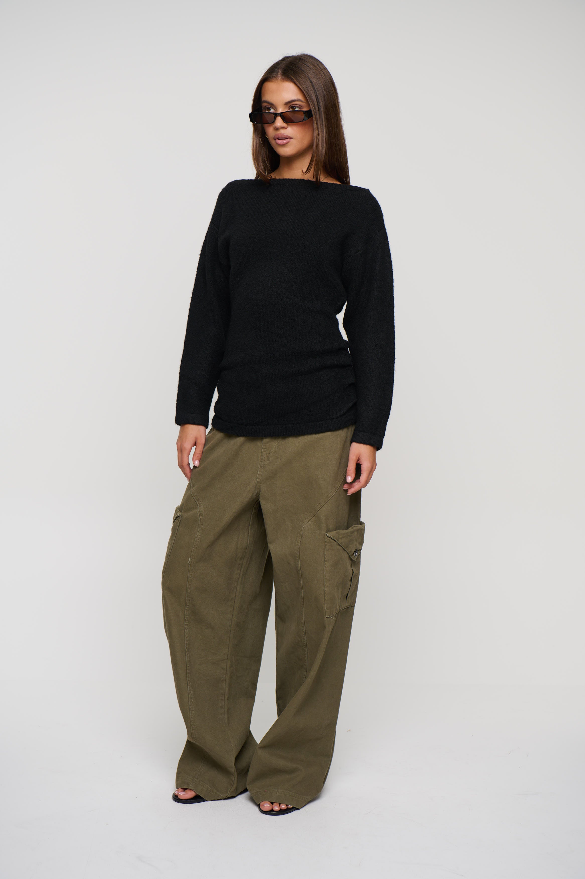 Harlow Off The Shoulder Knit Black