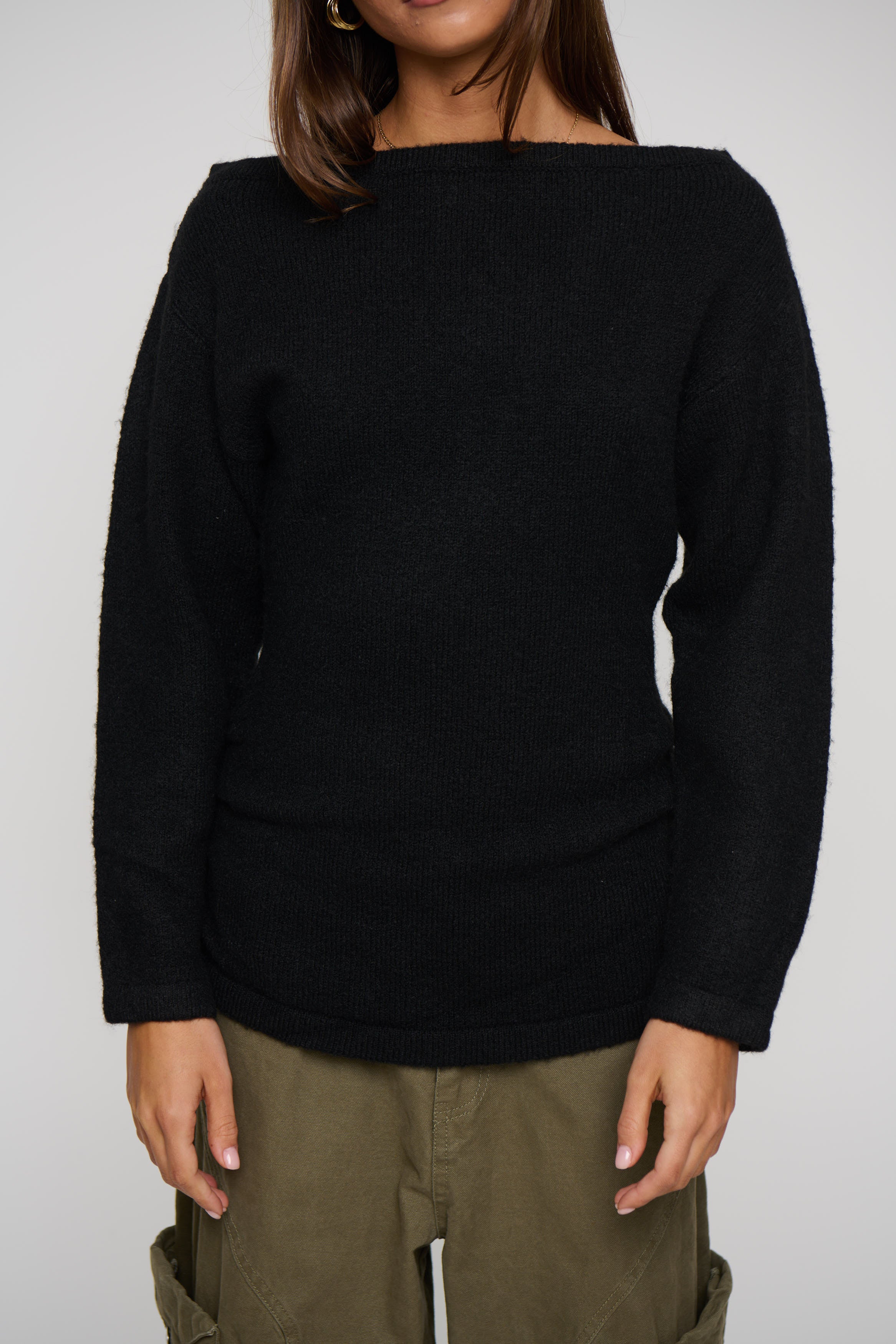 Harlow Off The Shoulder Knit Black